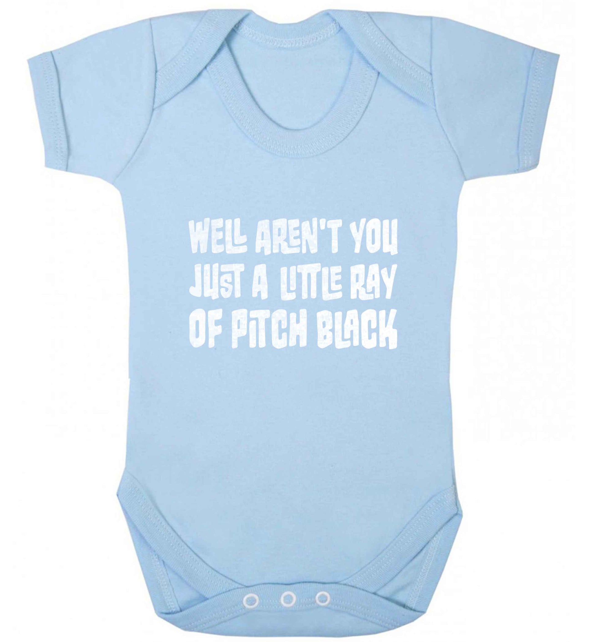 Well aren't you just a little ray of pitch black Kit baby vest pale blue 18-24 months