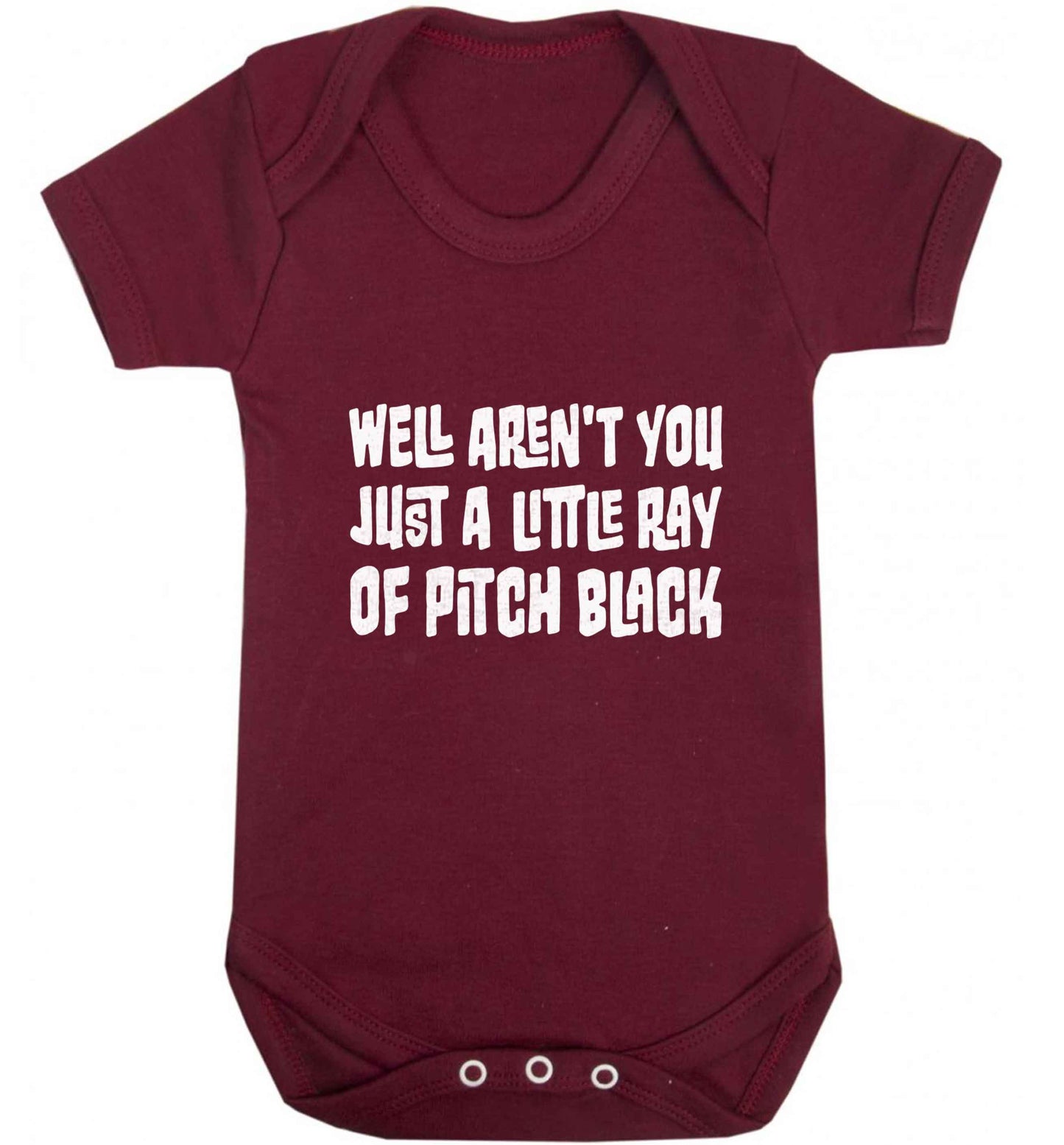 Well aren't you just a little ray of pitch black Kit baby vest maroon 18-24 months