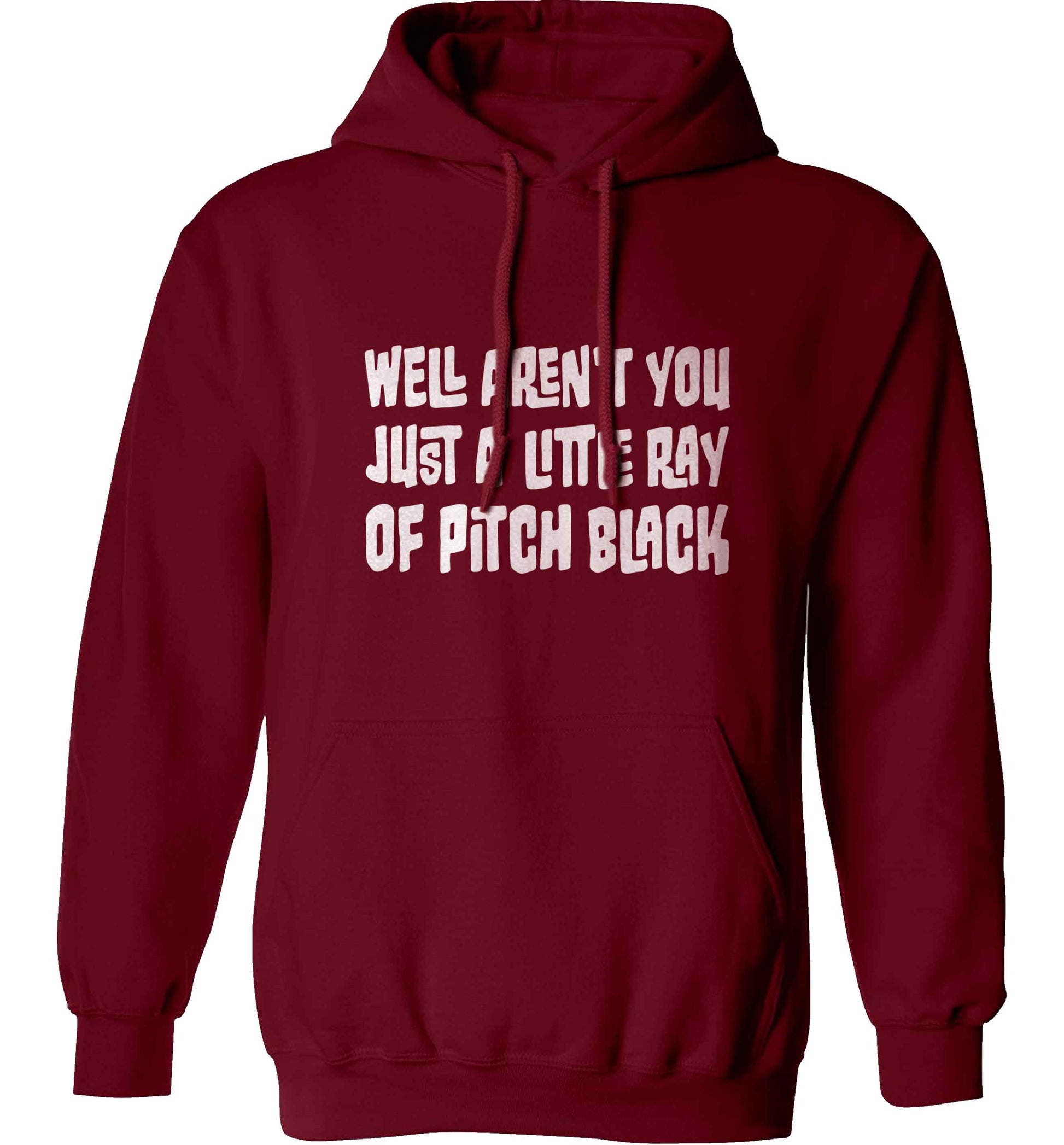 Well aren't you just a little ray of pitch black Kit adults unisex maroon hoodie 2XL