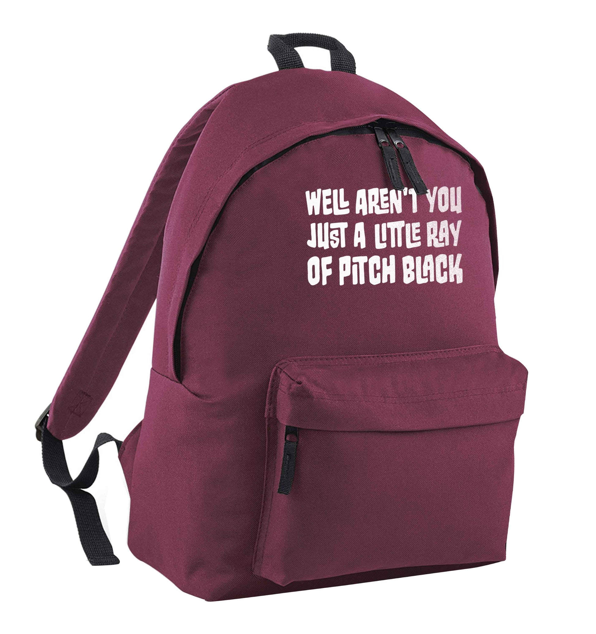 Well aren't you just a little ray of pitch black Kit maroon children's backpack