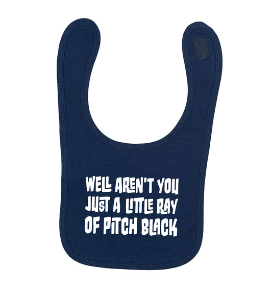 Well aren't you just a little ray of pitch black Kit navy baby bib