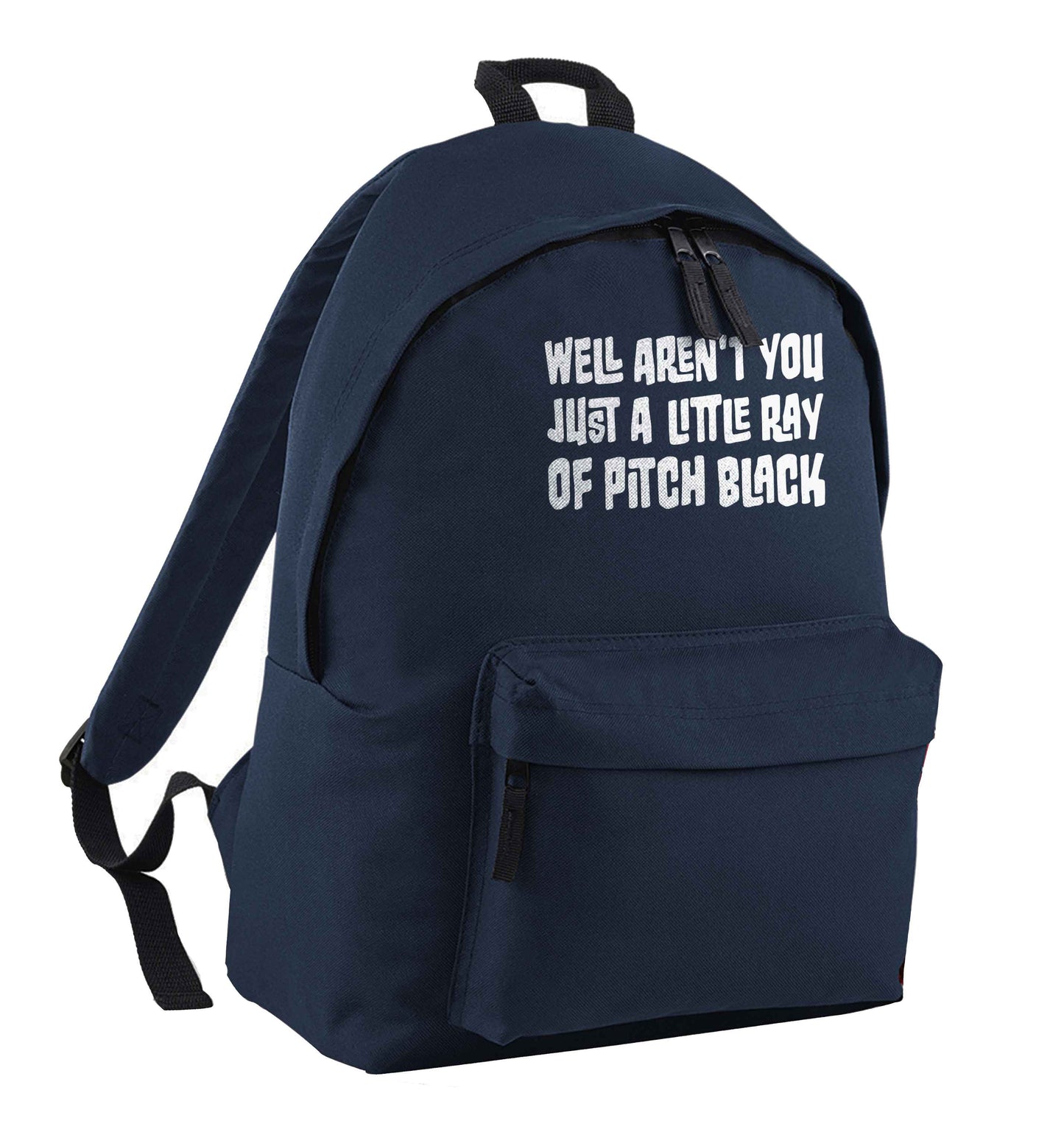Well aren't you just a little ray of pitch black Kit navy children's backpack
