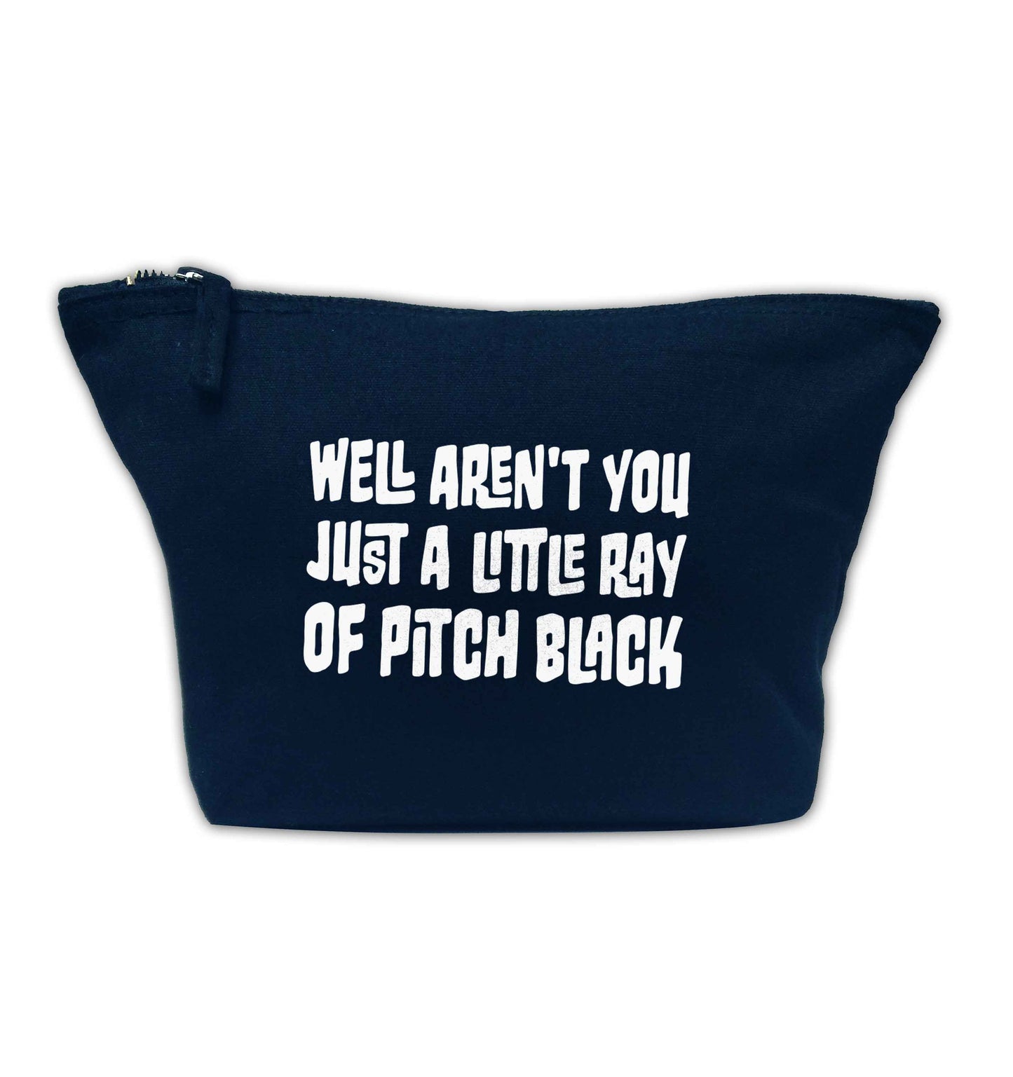 Well aren't you just a little ray of pitch black Kit navy makeup bag
