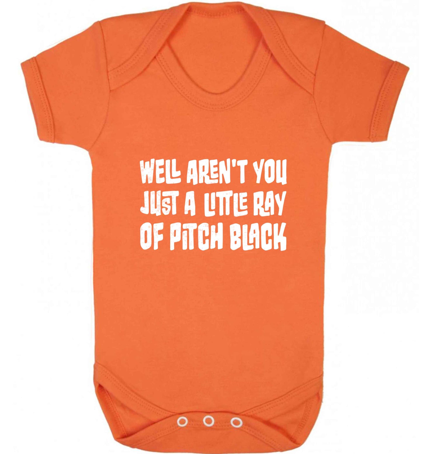 Well aren't you just a little ray of pitch black Kit baby vest orange 18-24 months