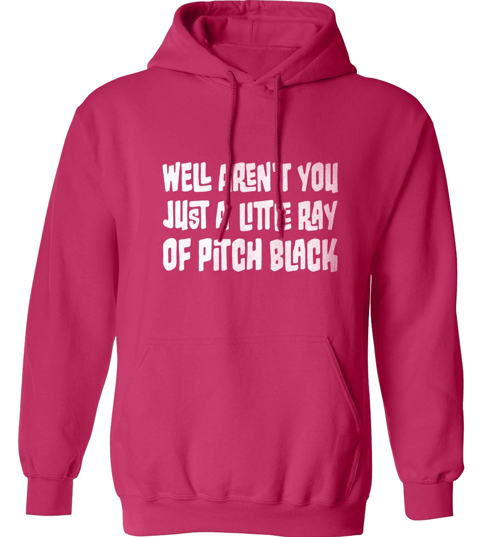 Well aren't you just a little ray of pitch black Kit adults unisex pink hoodie 2XL
