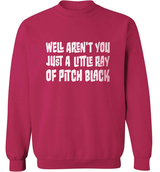 Well aren't you just a little ray of pitch black Kit adult's unisex pink sweater 2XL
