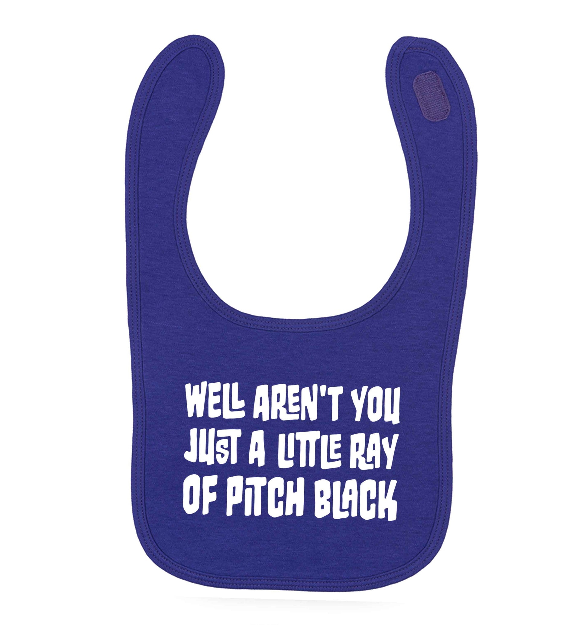 Well aren't you just a little ray of pitch black Kit purple baby bib