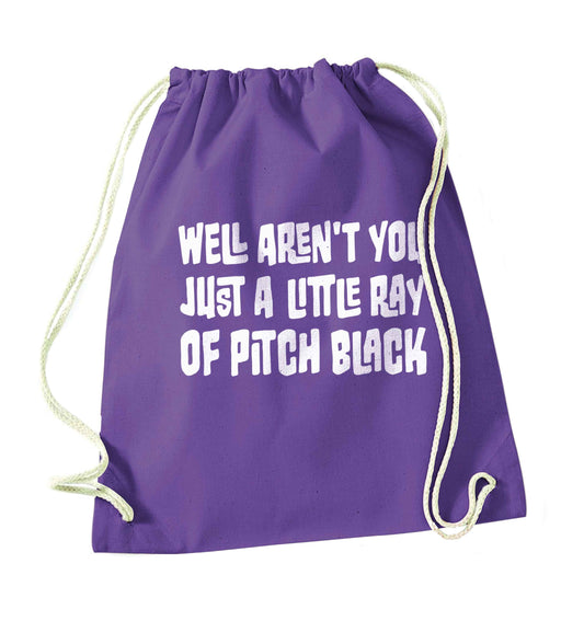 Well aren't you just a little ray of pitch black Kit purple drawstring bag