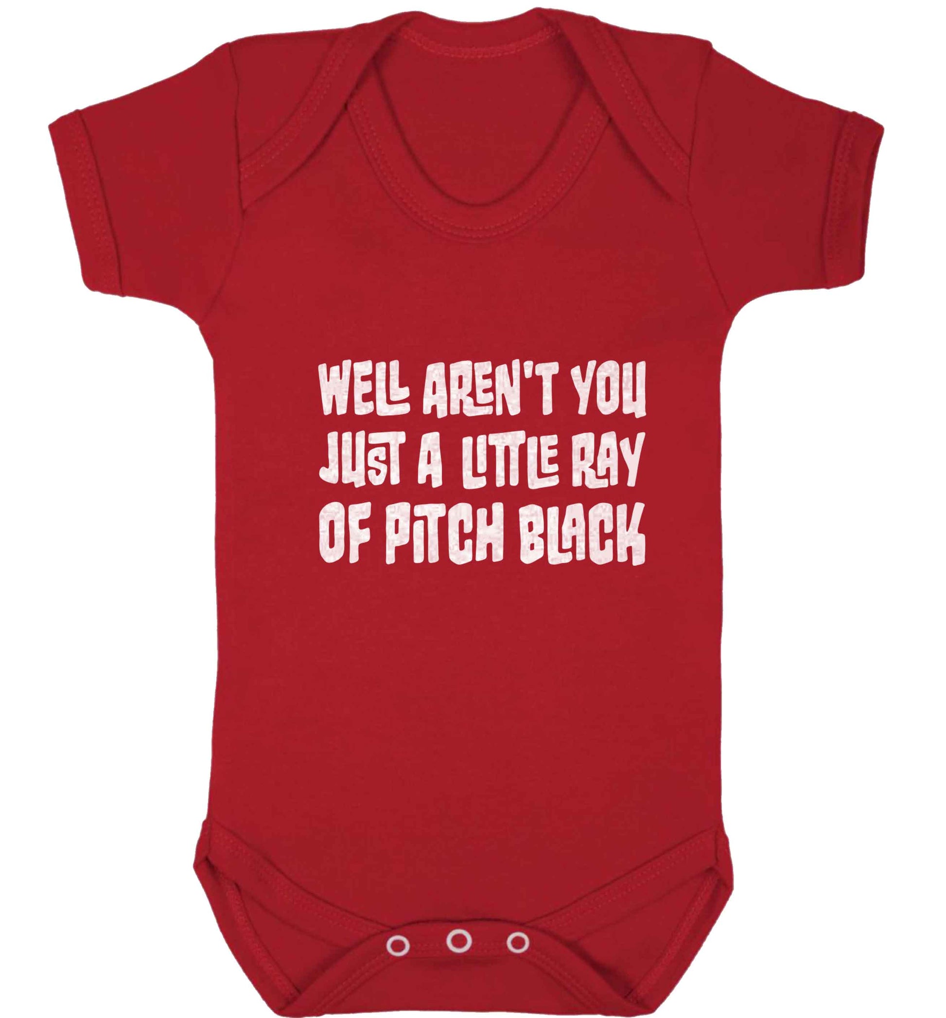 Well aren't you just a little ray of pitch black Kit baby vest red 18-24 months