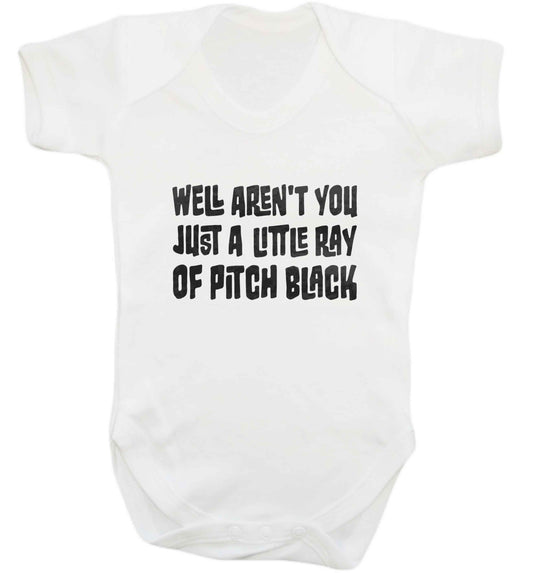 Well aren't you just a little ray of pitch black Kit baby vest white 18-24 months