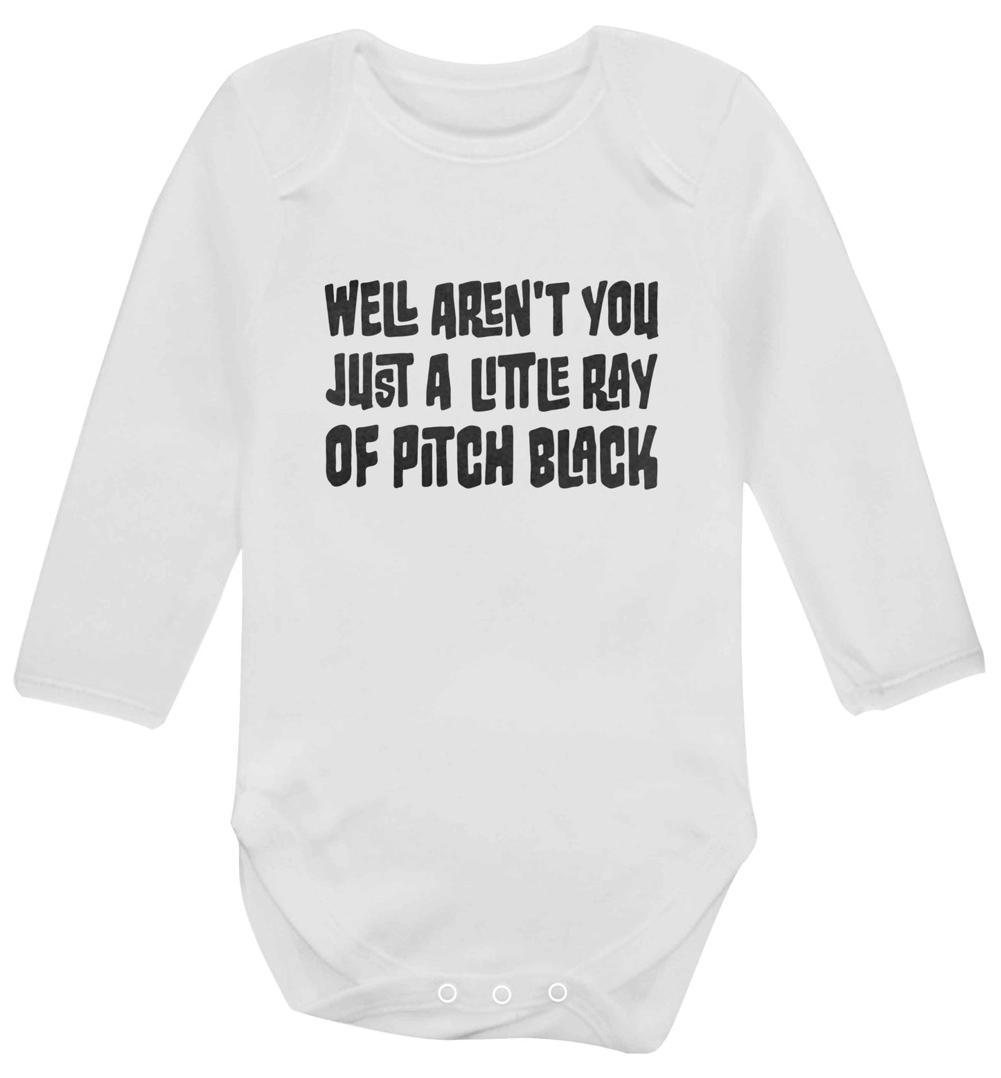 Well aren't you just a little ray of pitch black Kit baby vest long sleeved white 6-12 months