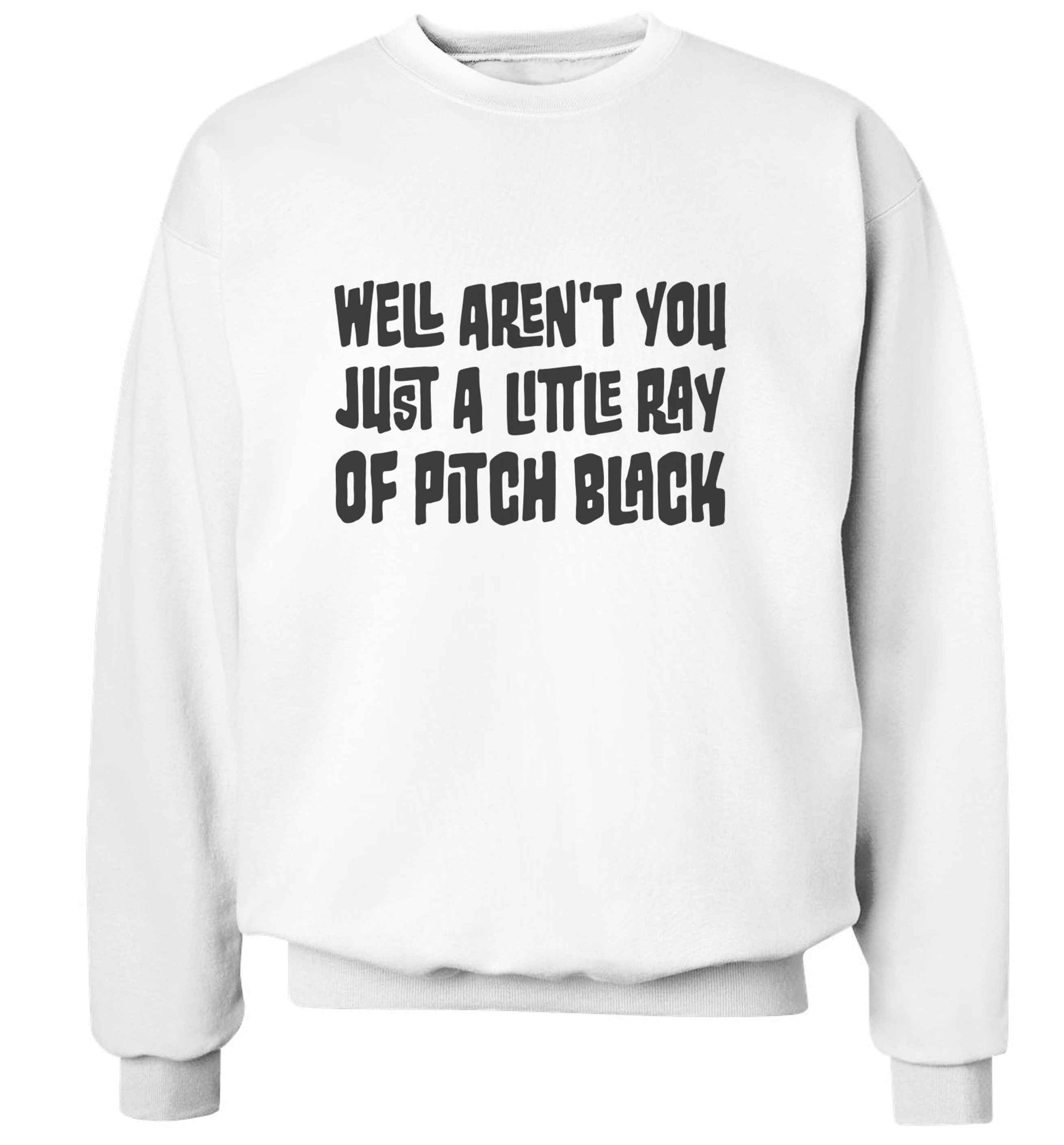 Well aren't you just a little ray of pitch black Kit adult's unisex white sweater 2XL