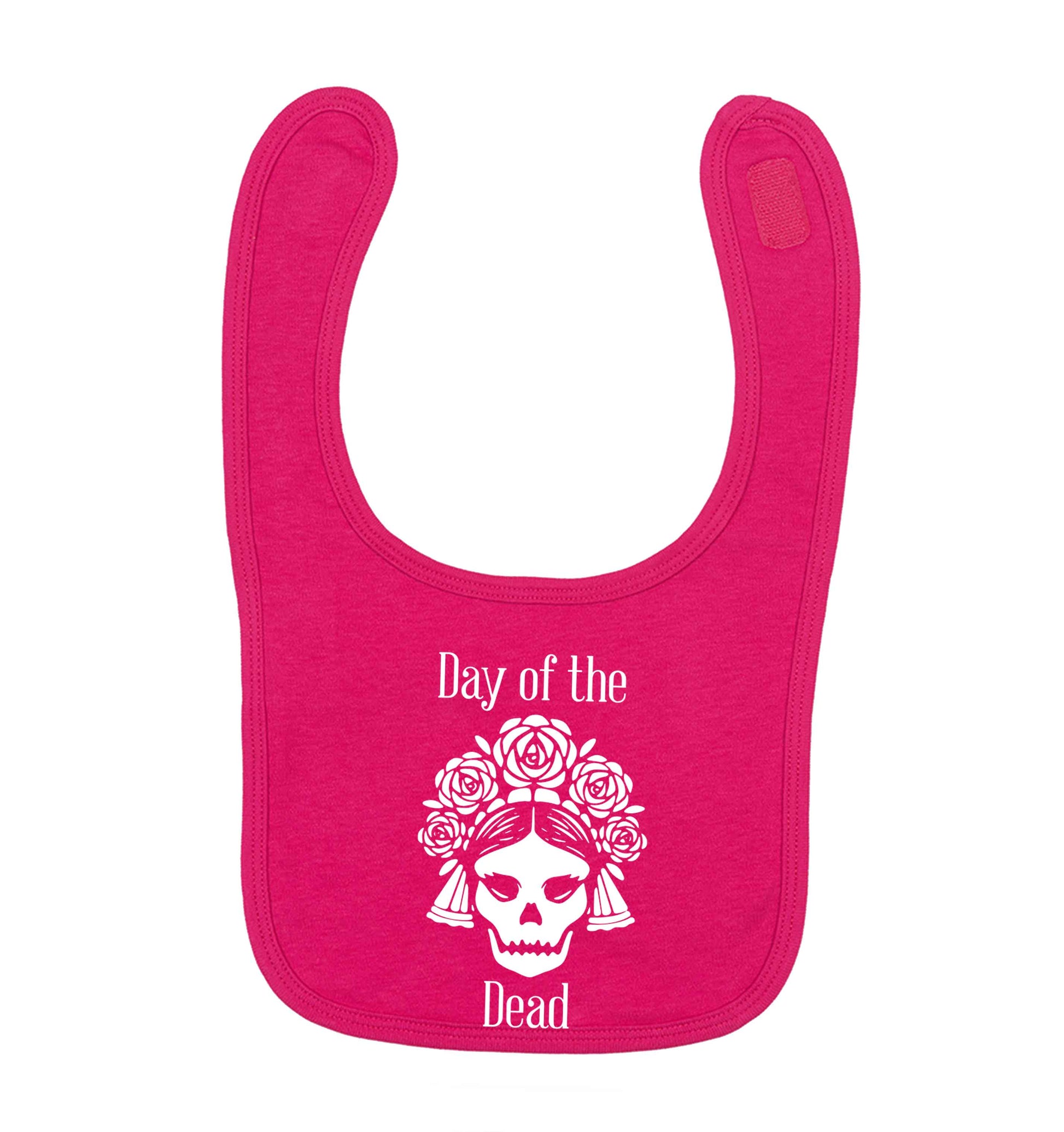 Day of the dead dark pink baby bib