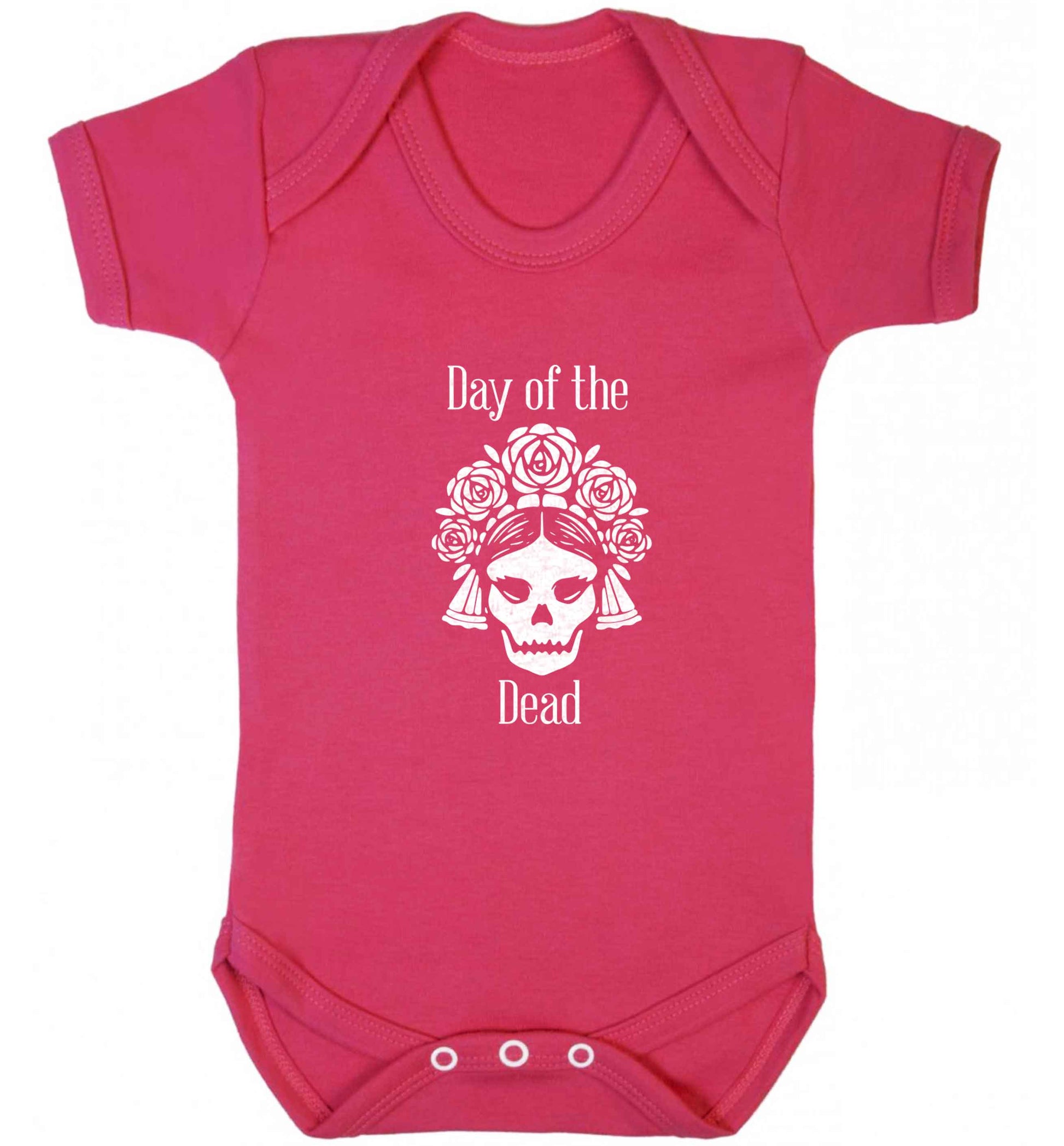 Day of the dead baby vest dark pink 18-24 months