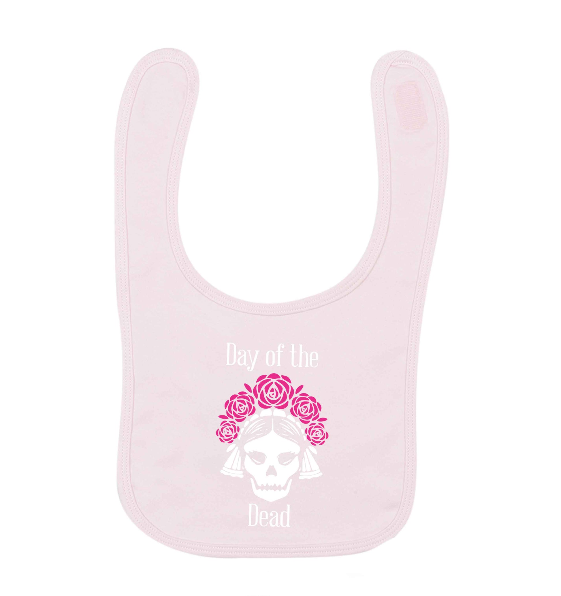 Day of the dead pale pink baby bib