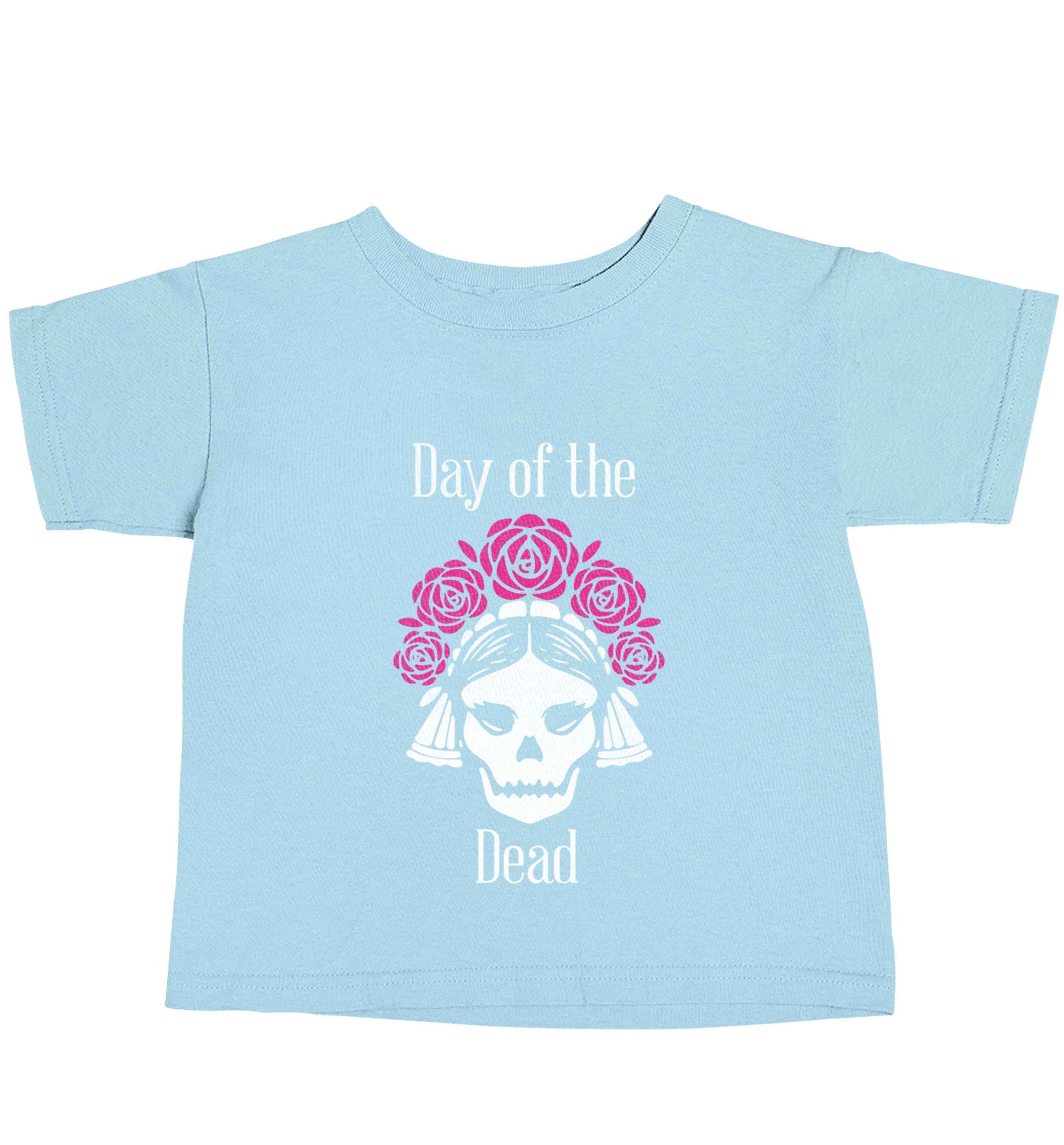 Day of the dead light blue baby toddler Tshirt 2 Years