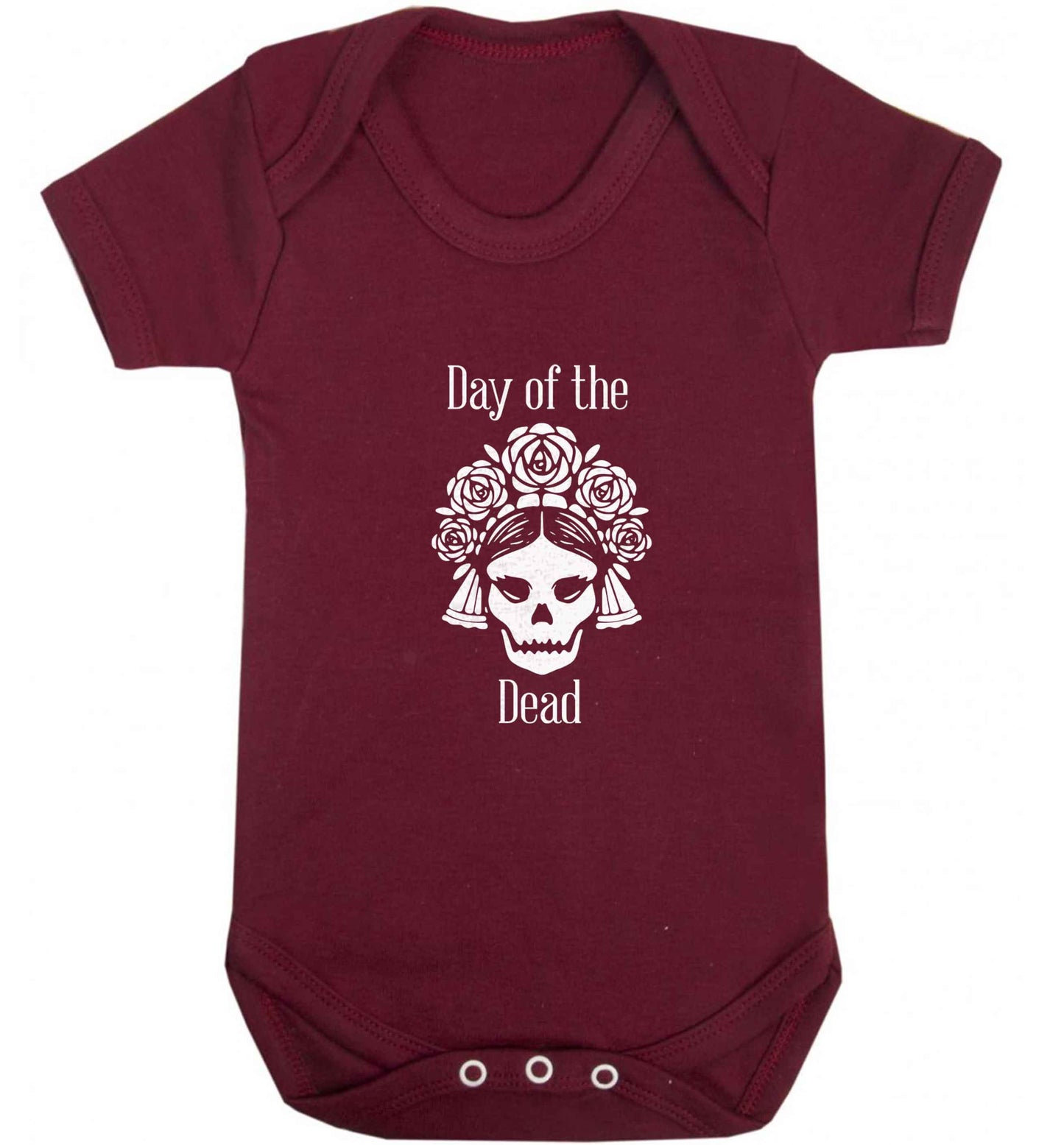 Day of the dead baby vest maroon 18-24 months