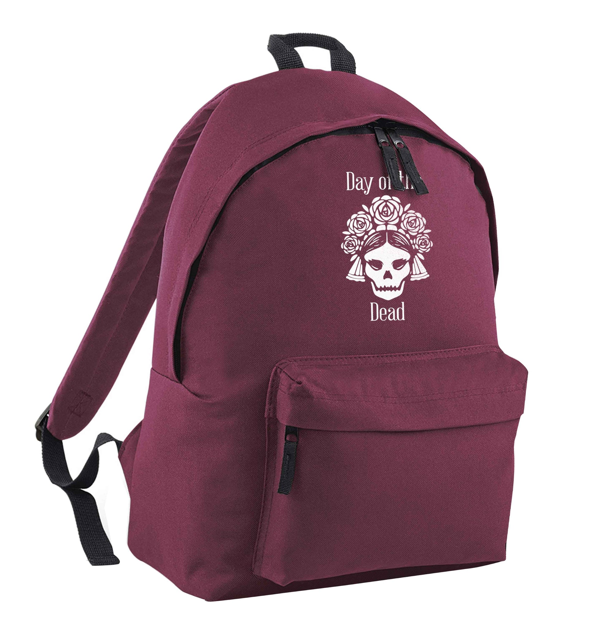 Day of the dead maroon children's backpack
