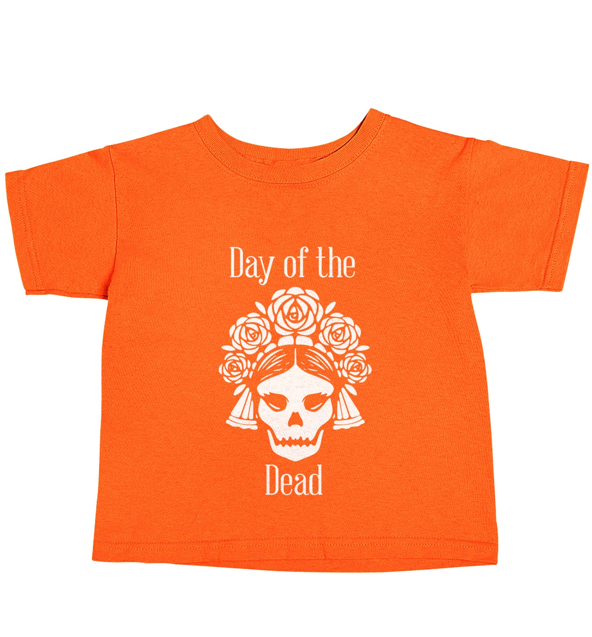 Day of the dead orange baby toddler Tshirt 2 Years