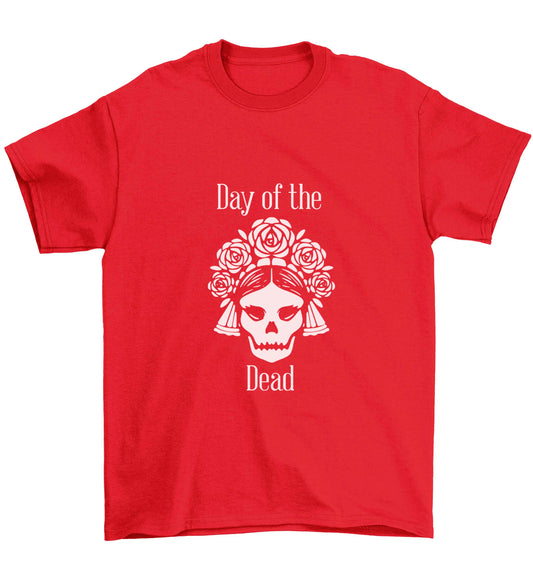Day of the dead Children's red Tshirt 12-13 Years