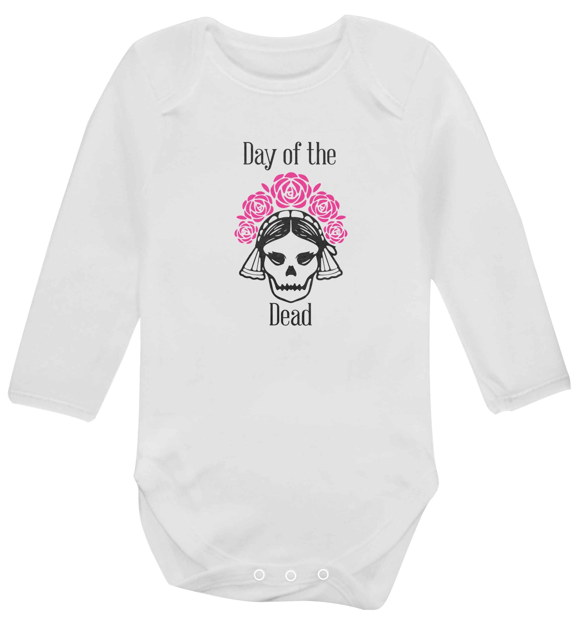 Day of the dead baby vest long sleeved white 6-12 months