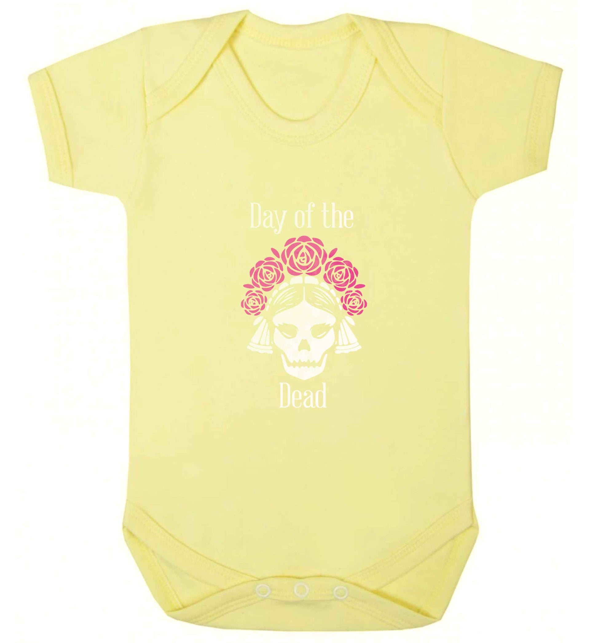Day of the dead baby vest pale yellow 18-24 months