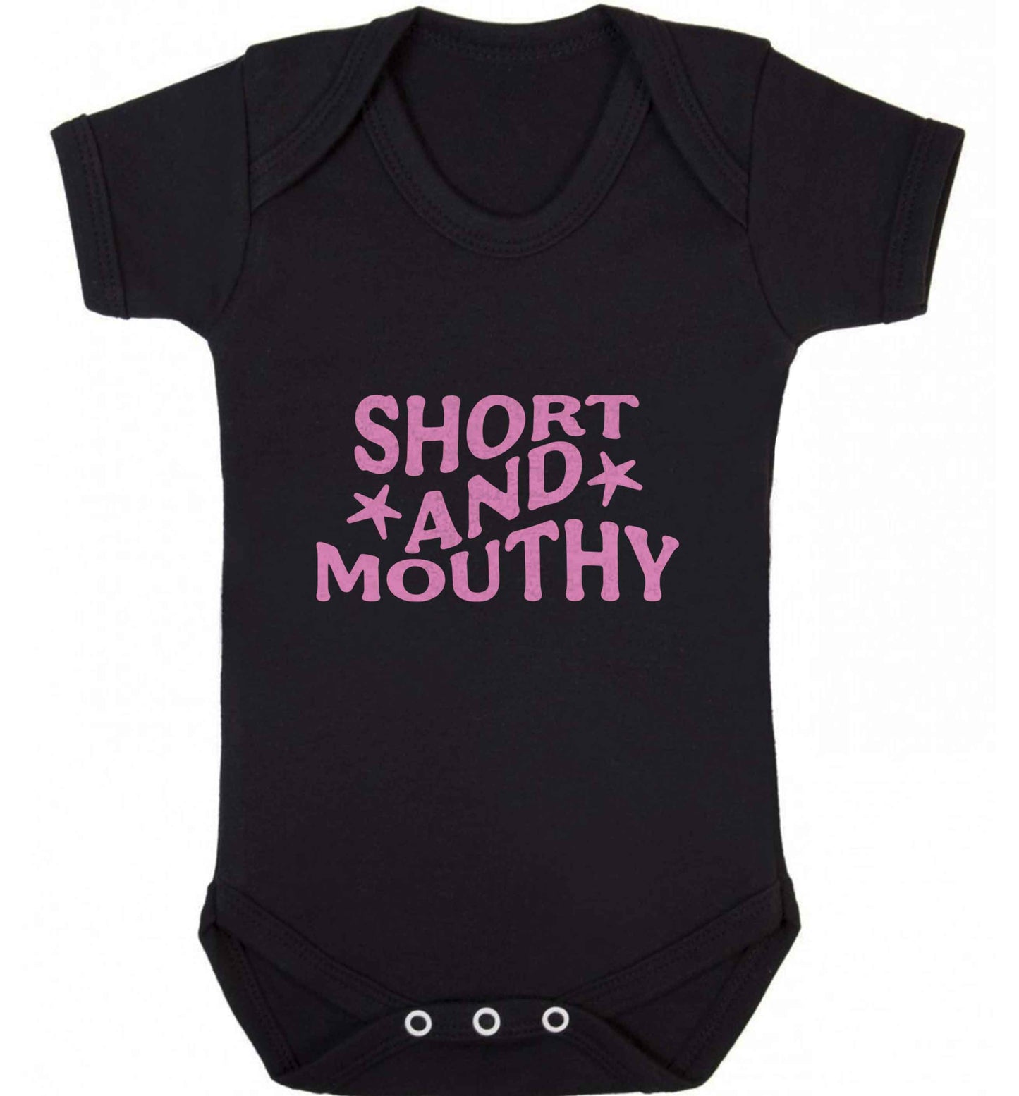 Short and mouthy baby vest black 18-24 months