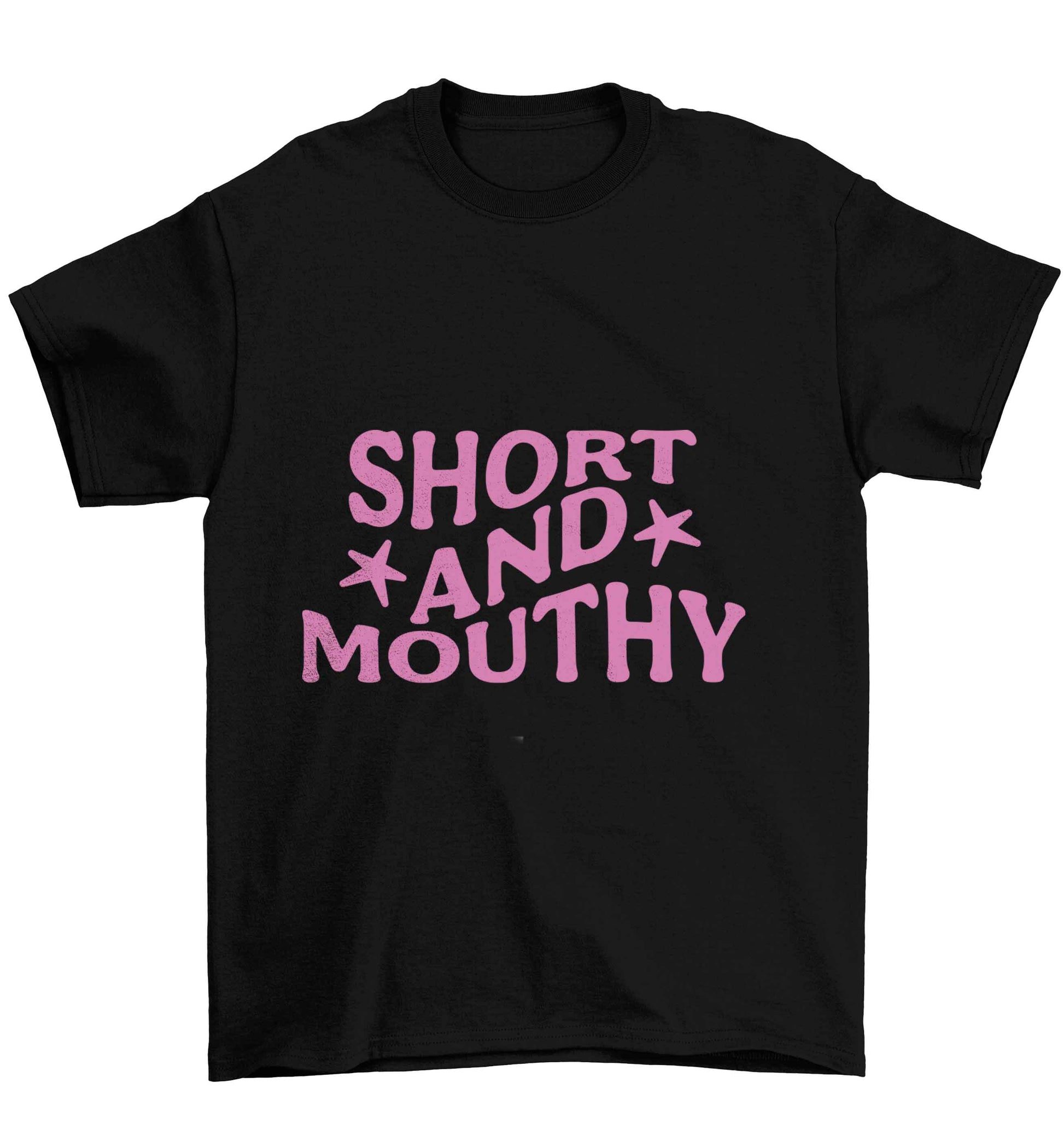 Short and mouthy Children's black Tshirt 12-13 Years