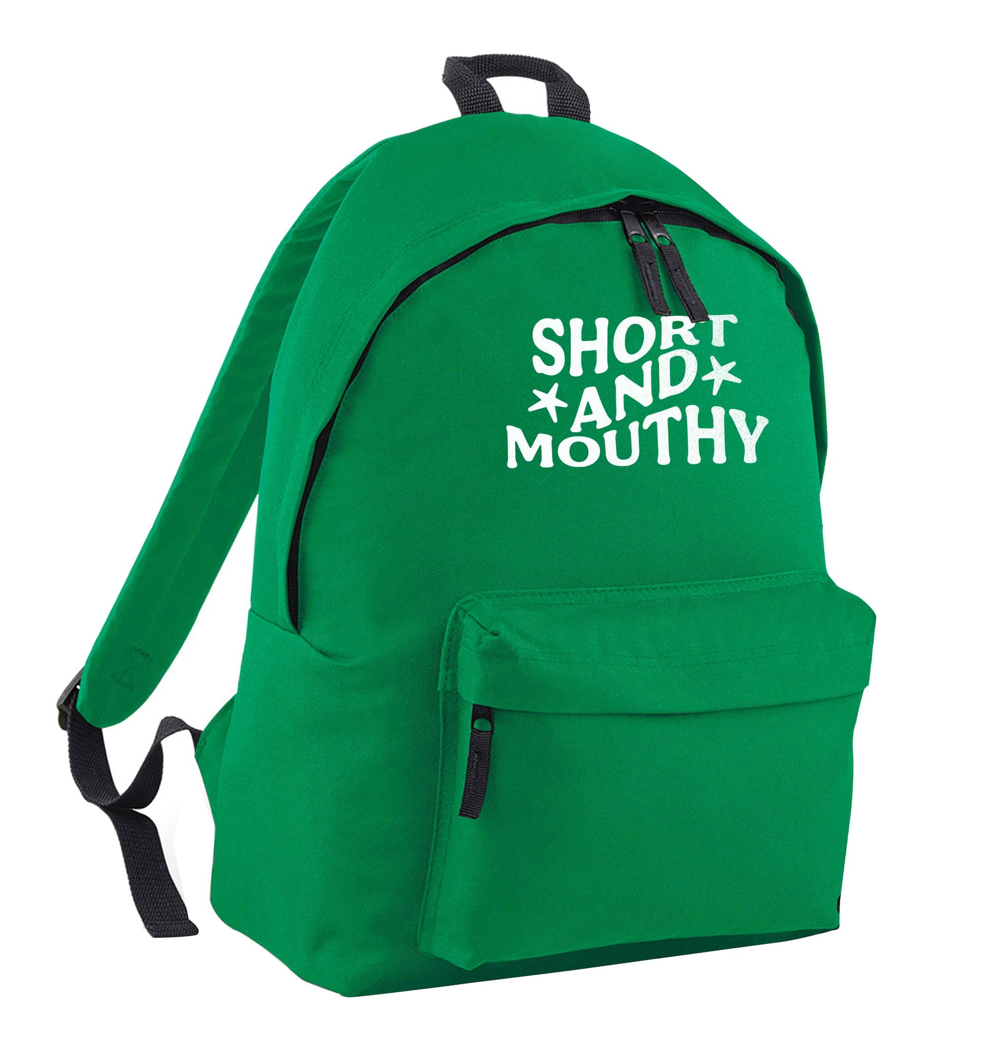 Short and mouthy green adults backpack