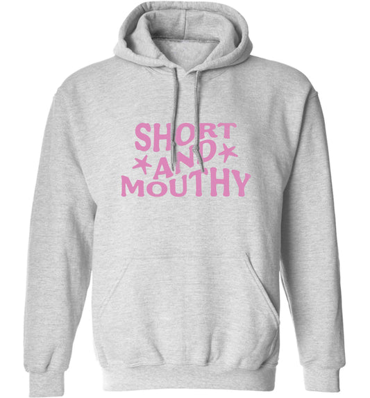 Short and mouthy adults unisex grey hoodie 2XL