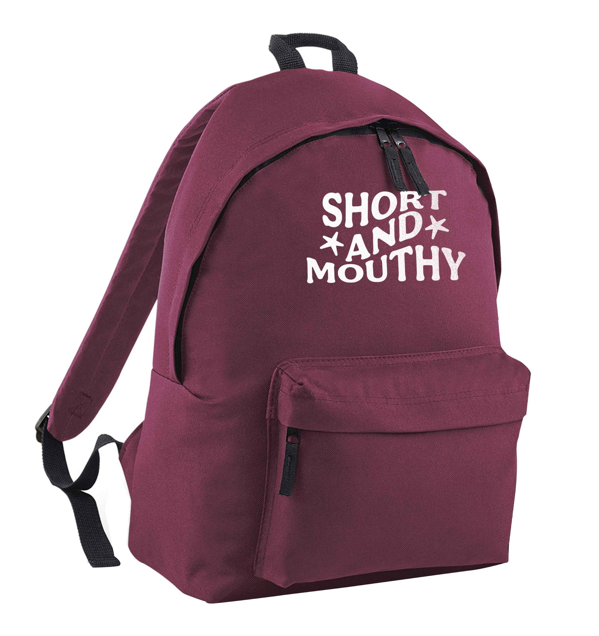 Short and mouthy maroon children's backpack