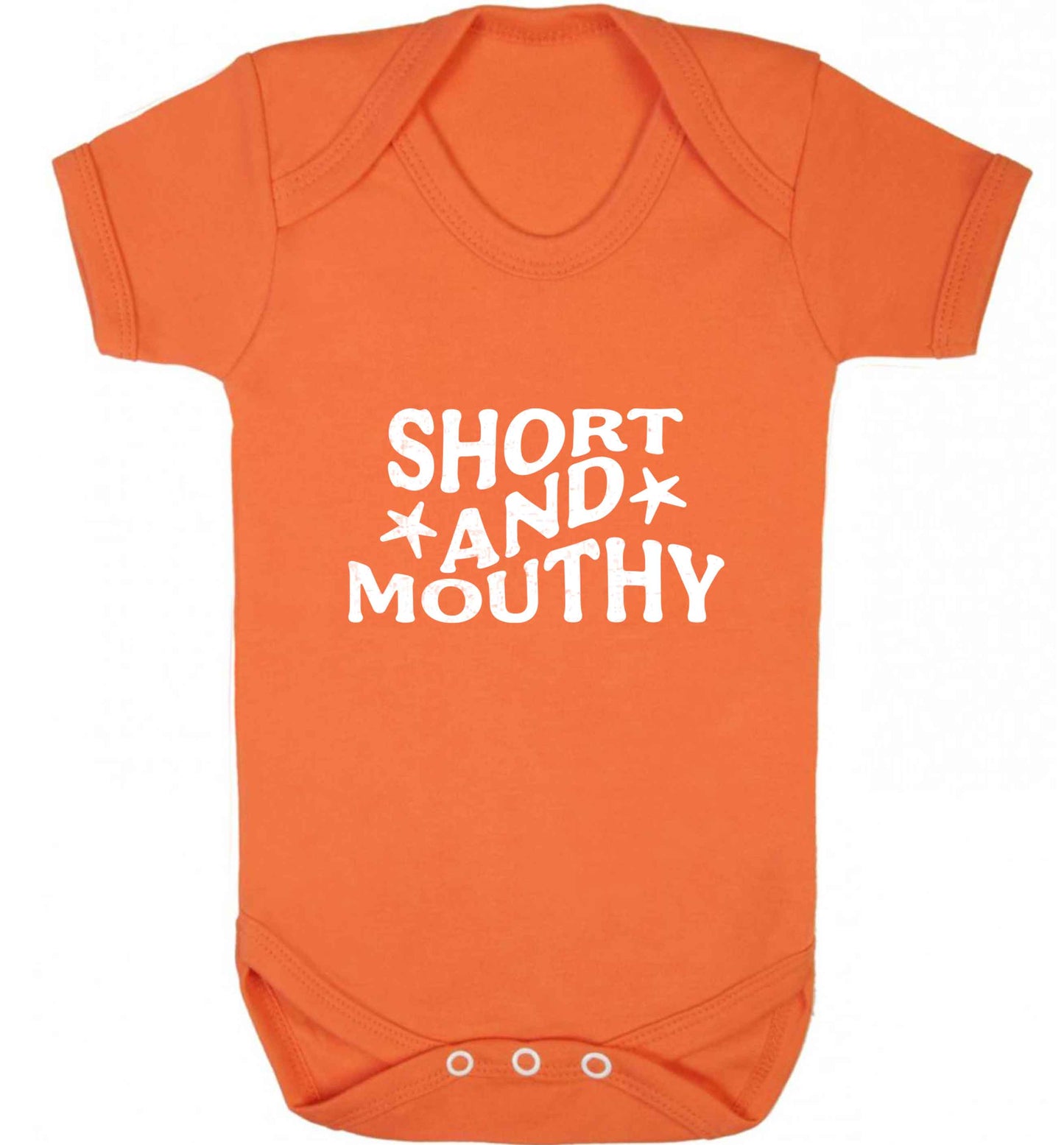 Short and mouthy baby vest orange 18-24 months
