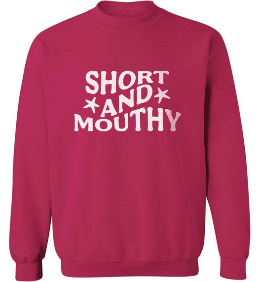Short and mouthy adult's unisex pink sweater 2XL