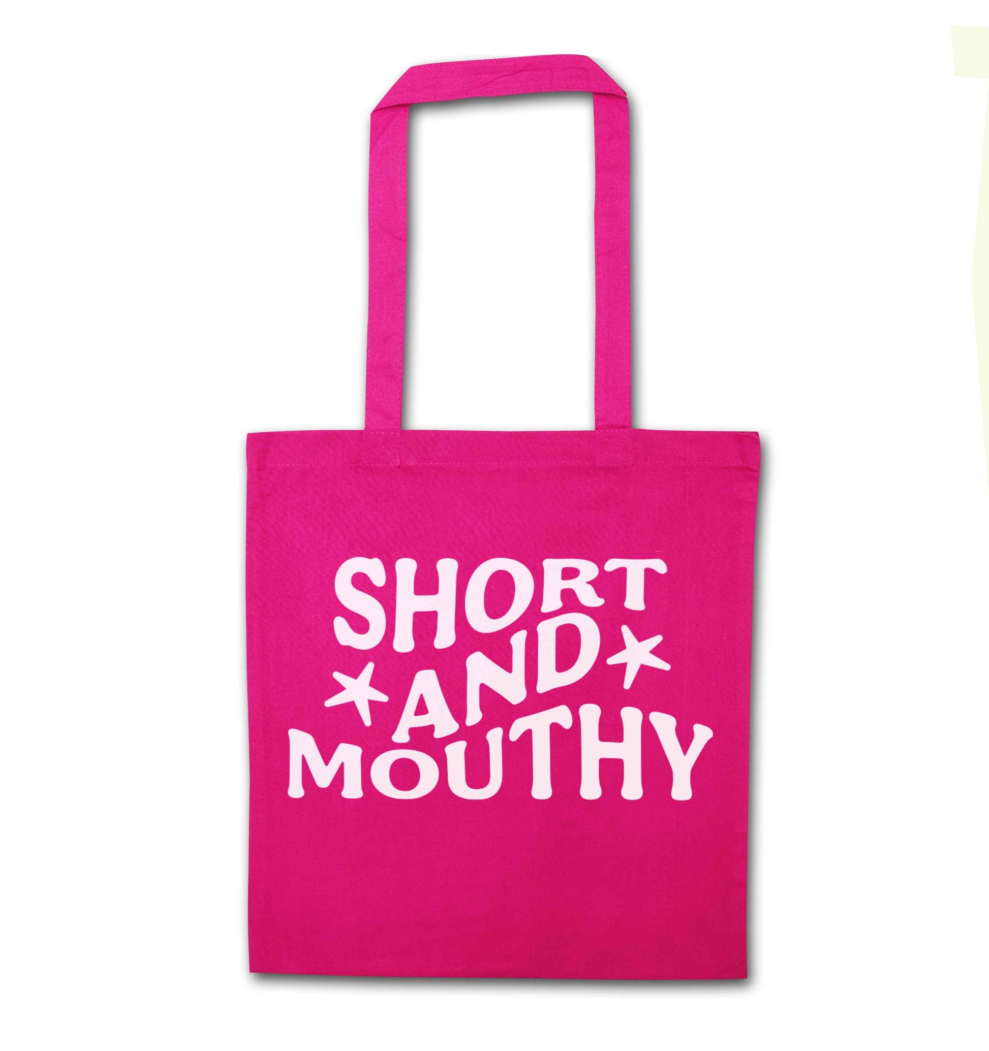 Short and mouthy pink tote bag