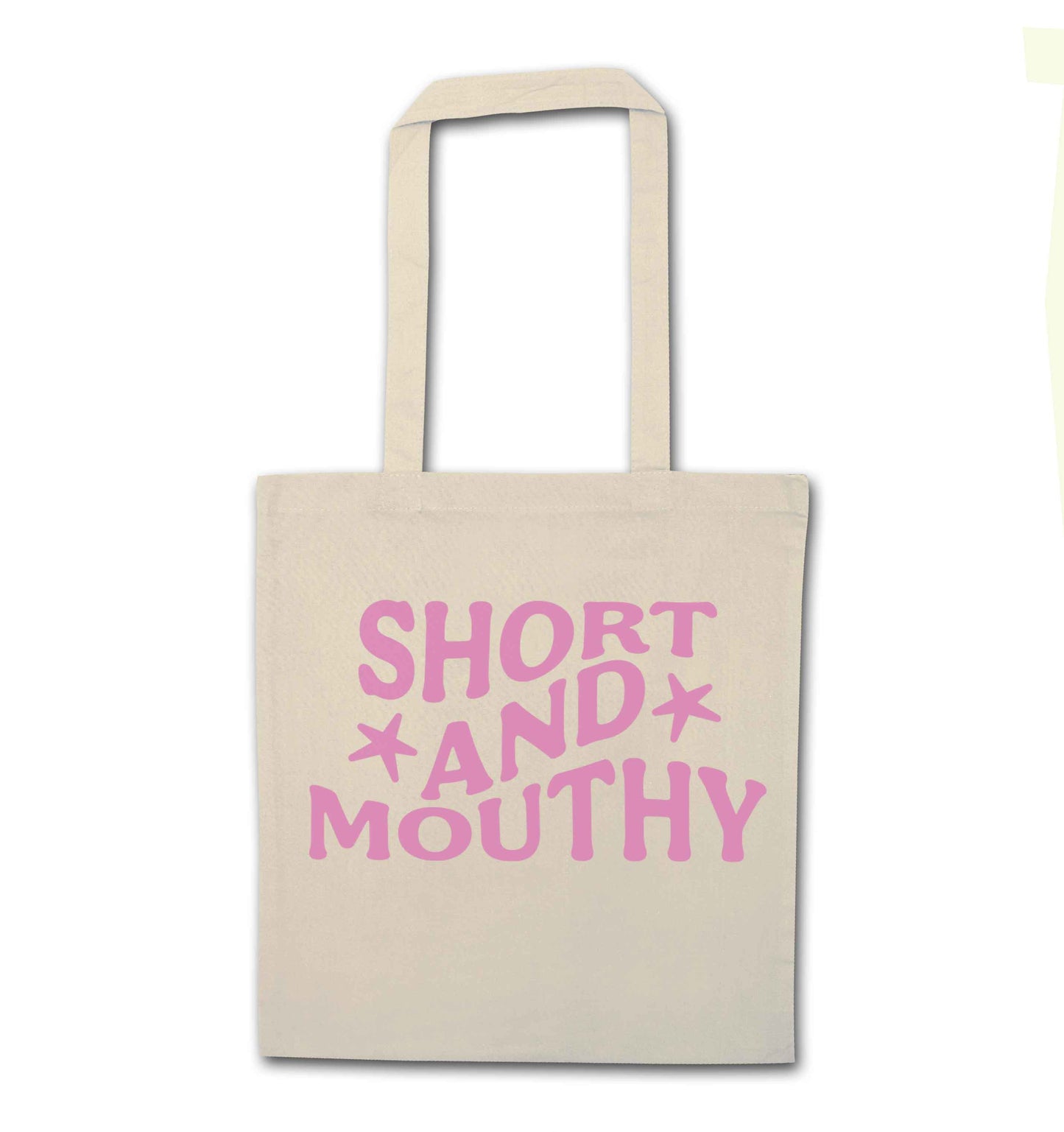 Short and mouthy natural tote bag