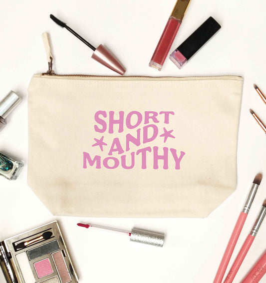 Short and mouthy natural makeup bag