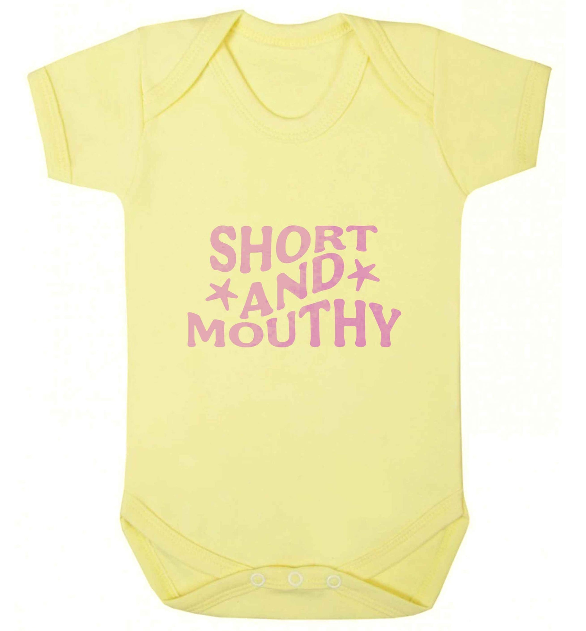 Short and mouthy baby vest pale yellow 18-24 months
