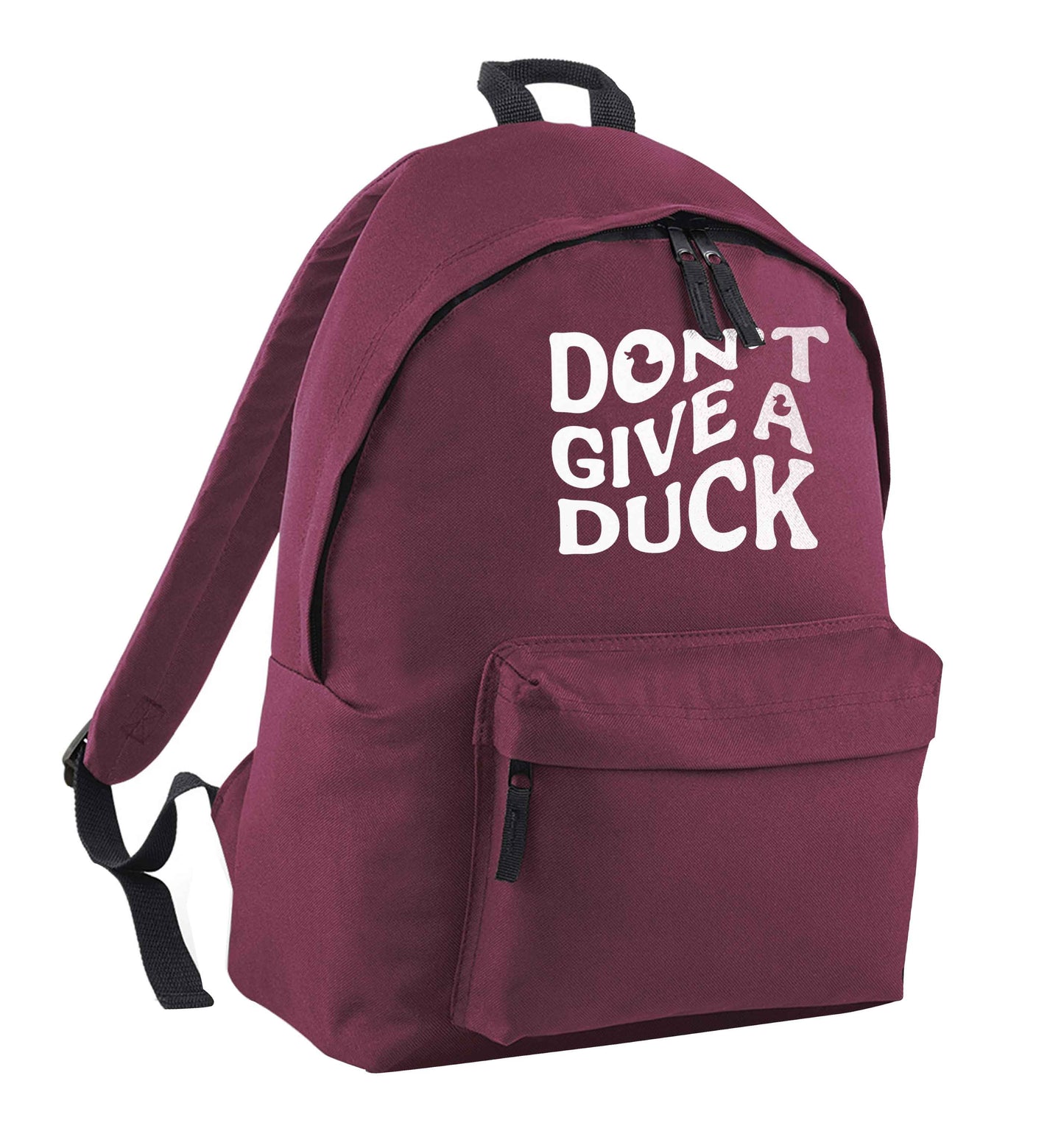 Don't give a duck maroon children's backpack