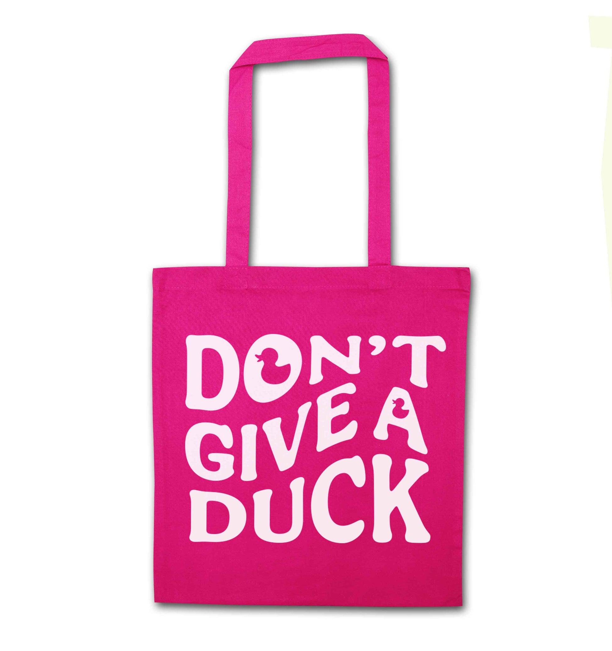 Don't give a duck pink tote bag