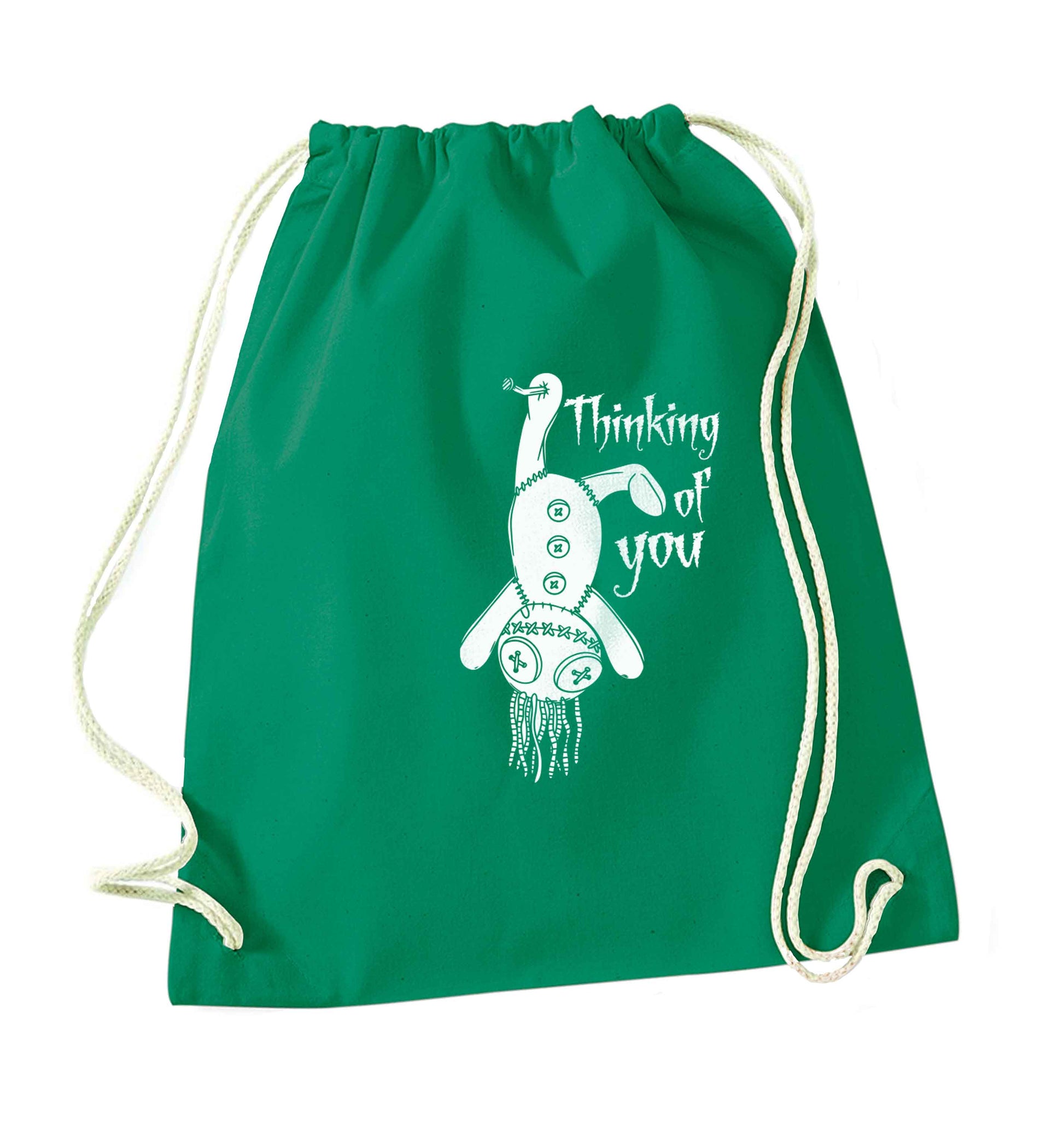 Thinking of you green drawstring bag