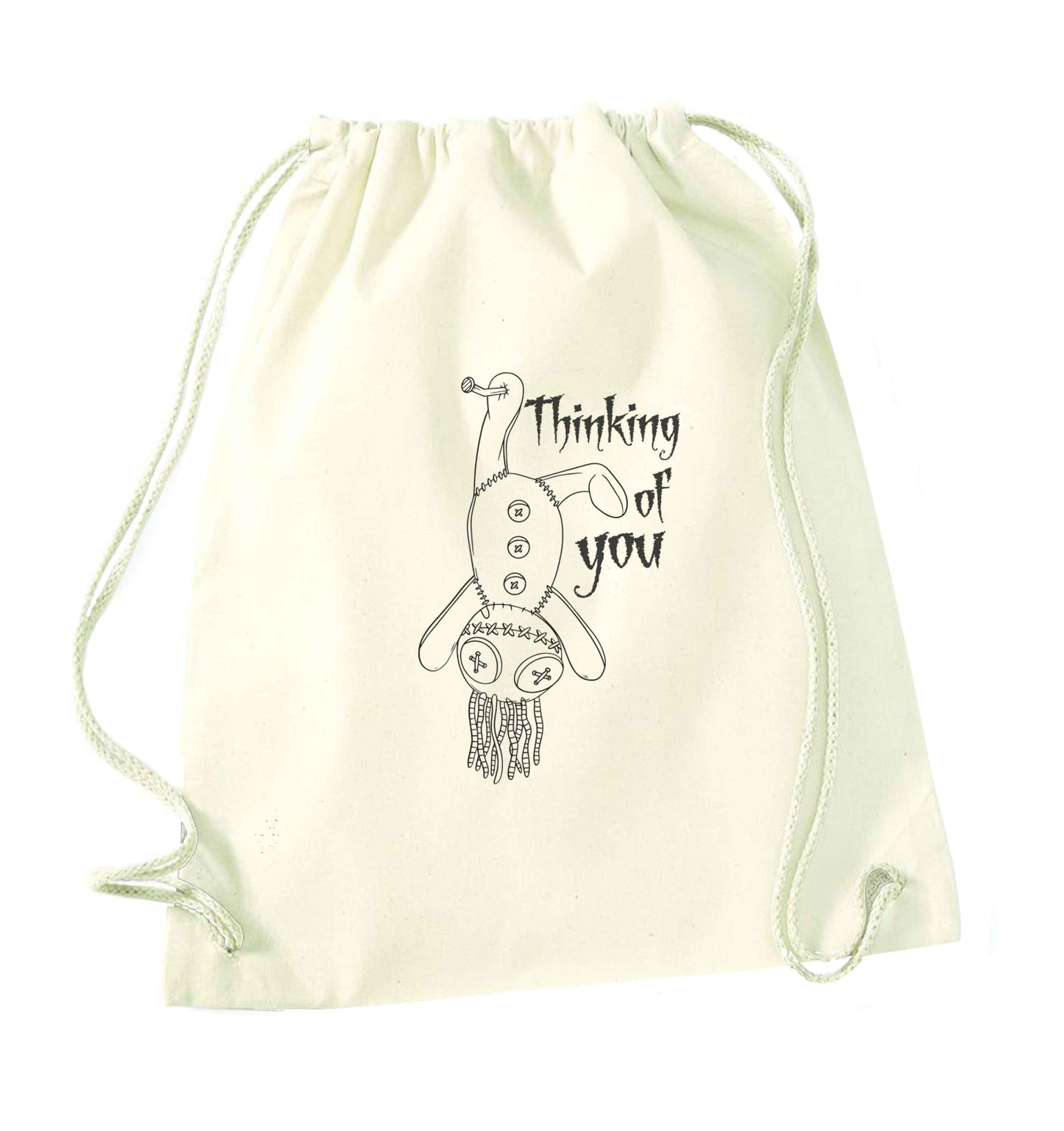 Thinking of you natural drawstring bag