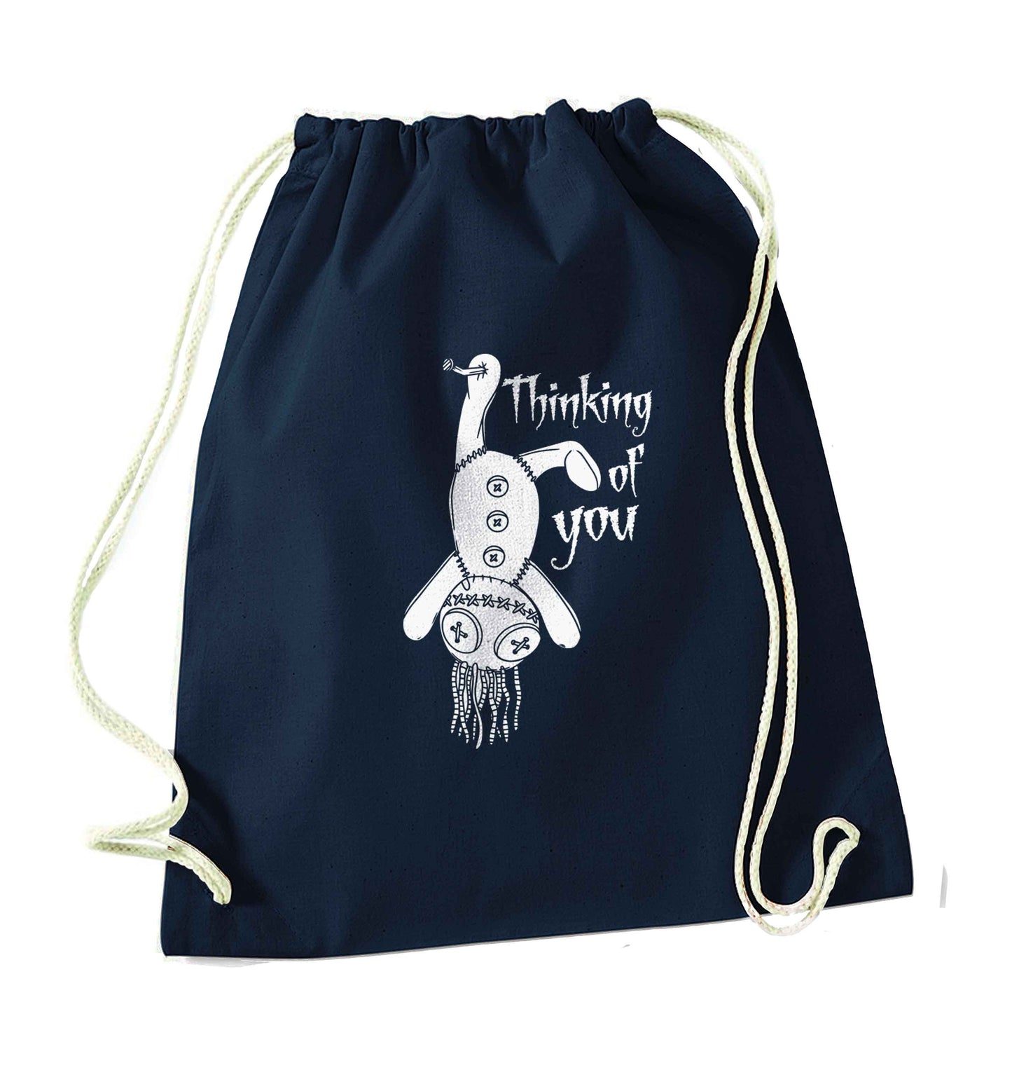Thinking of you navy drawstring bag