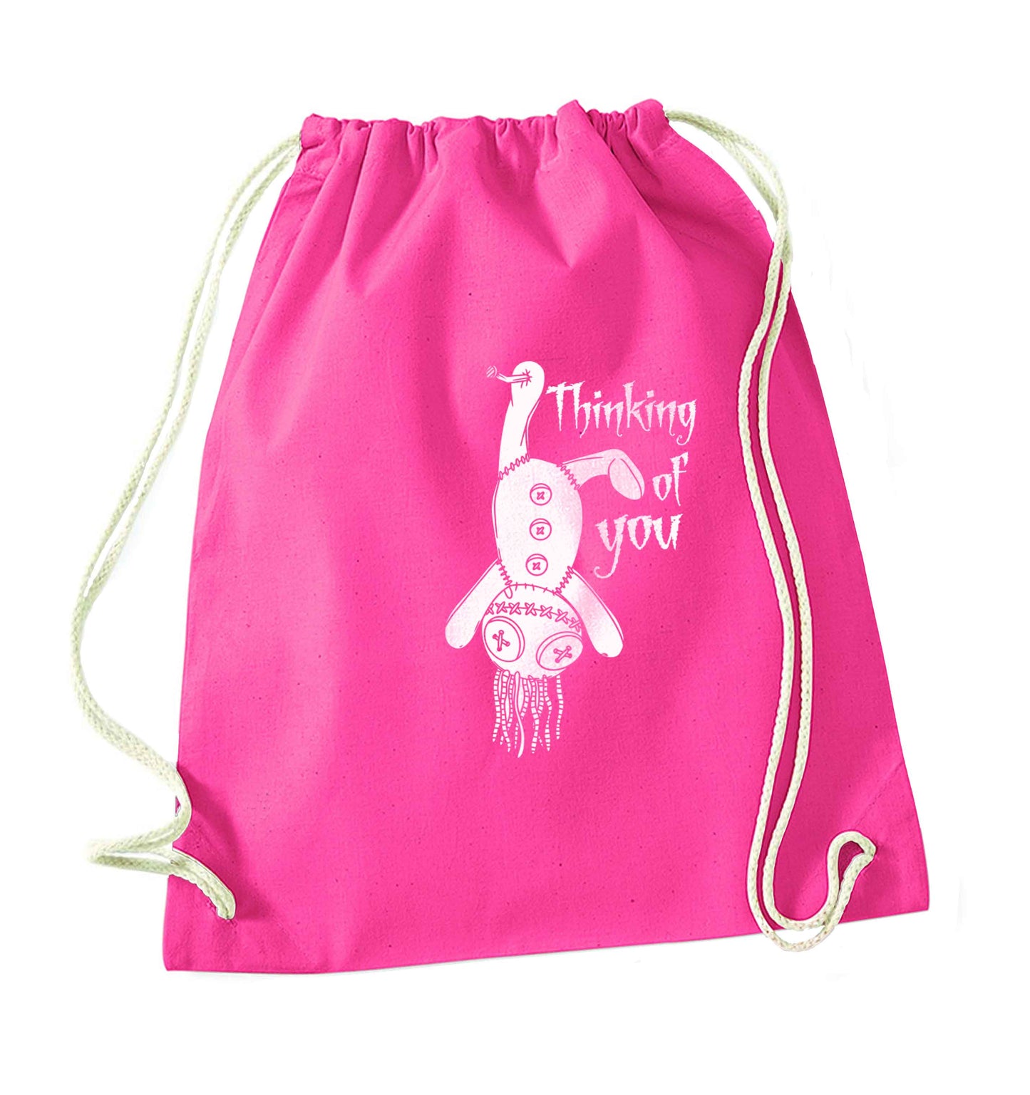 Thinking of you pink drawstring bag