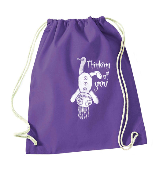Thinking of you purple drawstring bag