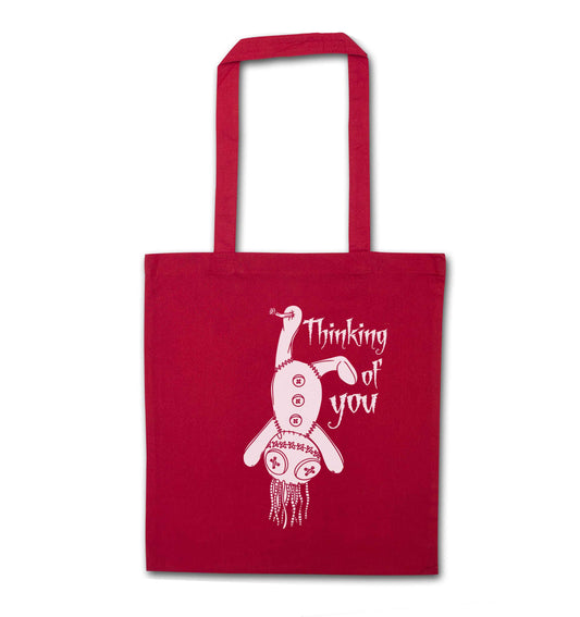 Thinking of you red tote bag