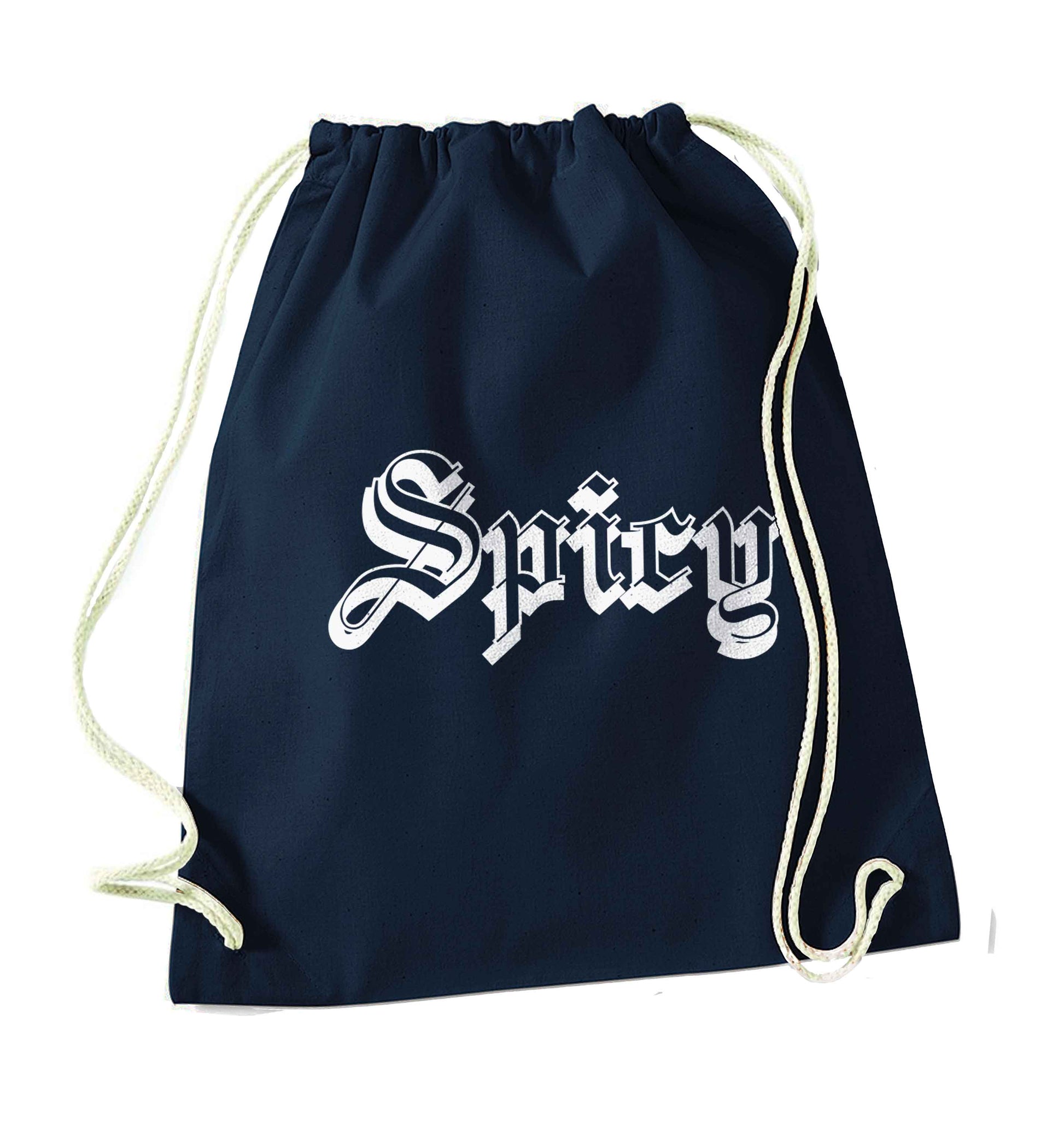 Spicy navy drawstring bag