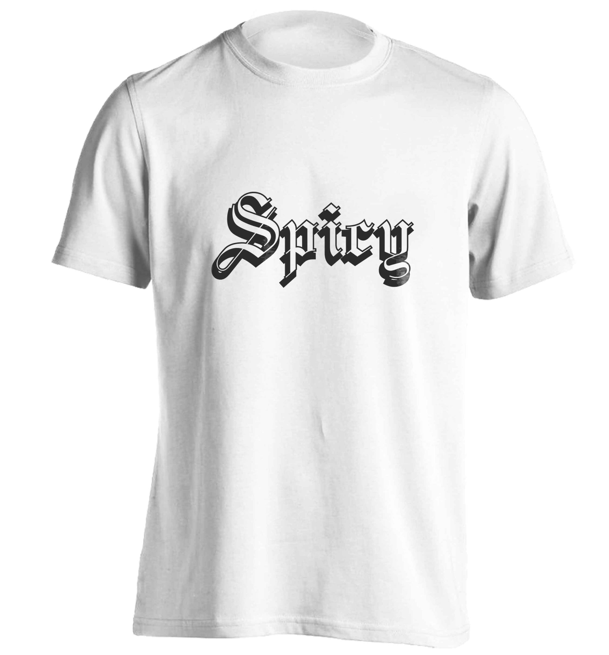 Spicy adults unisex white Tshirt 2XL