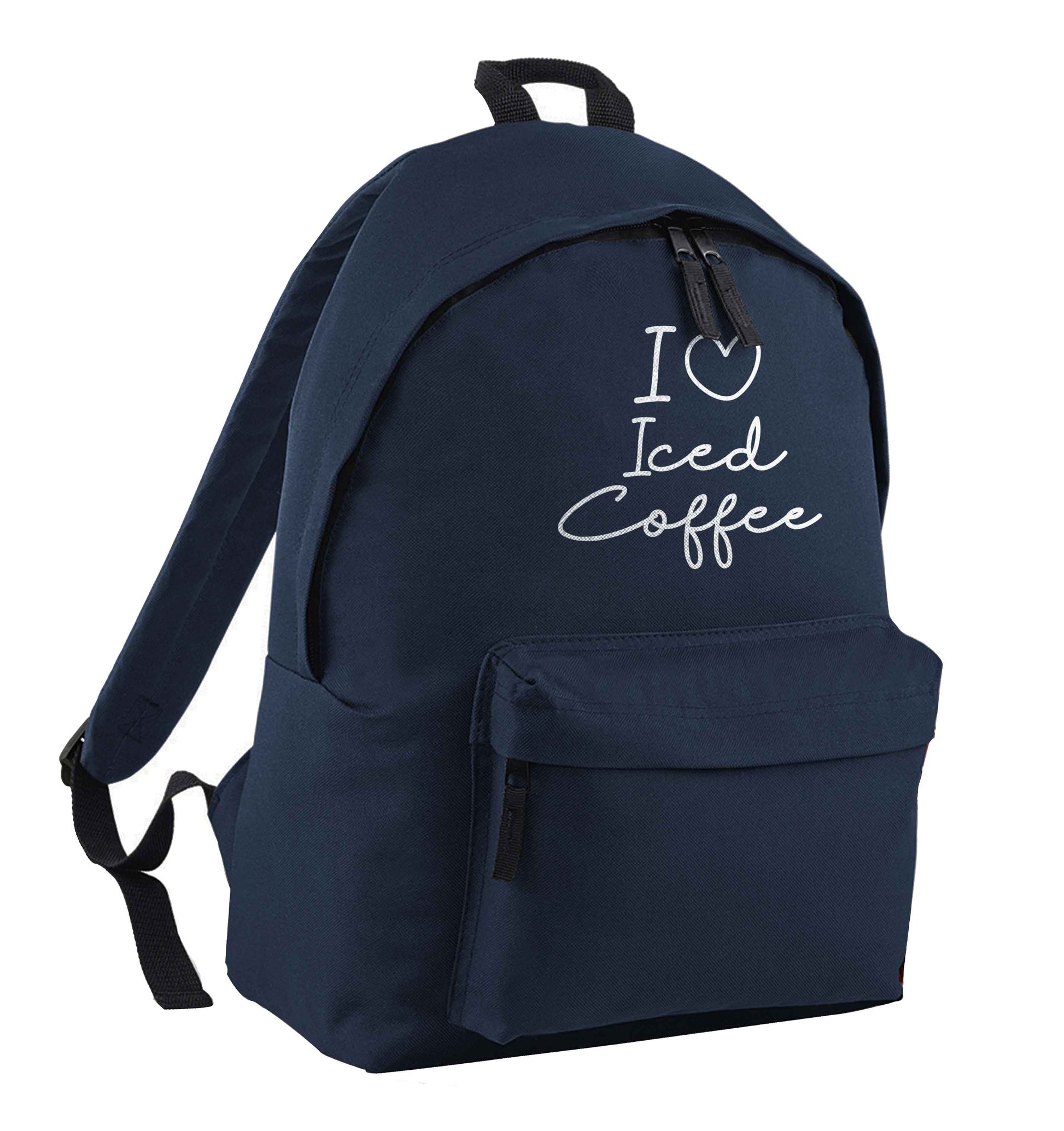 I love iced coffee navy adults backpack
