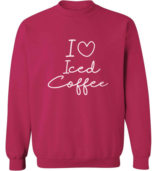 I love iced coffee adult's unisex pink sweater 2XL