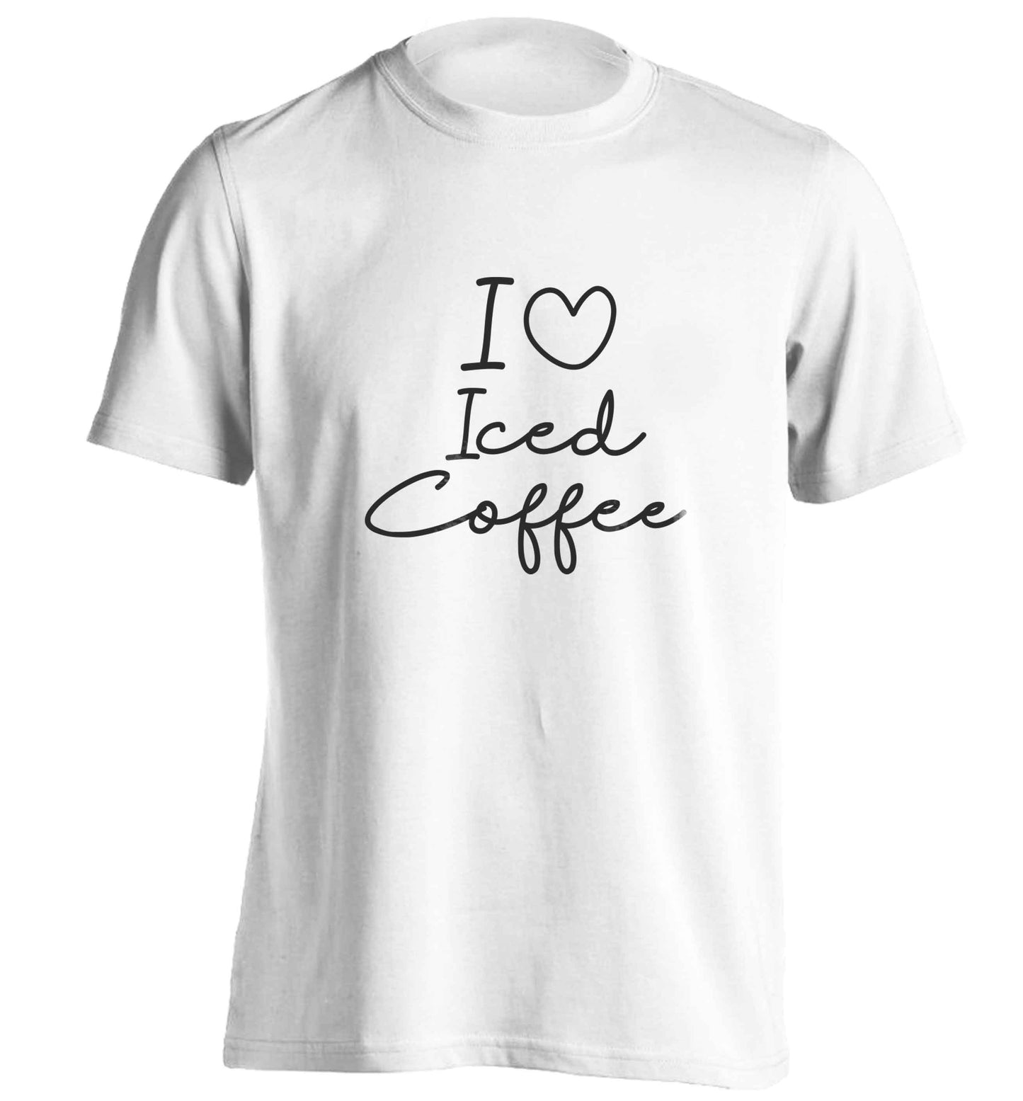 I love iced coffee adults unisex white Tshirt 2XL